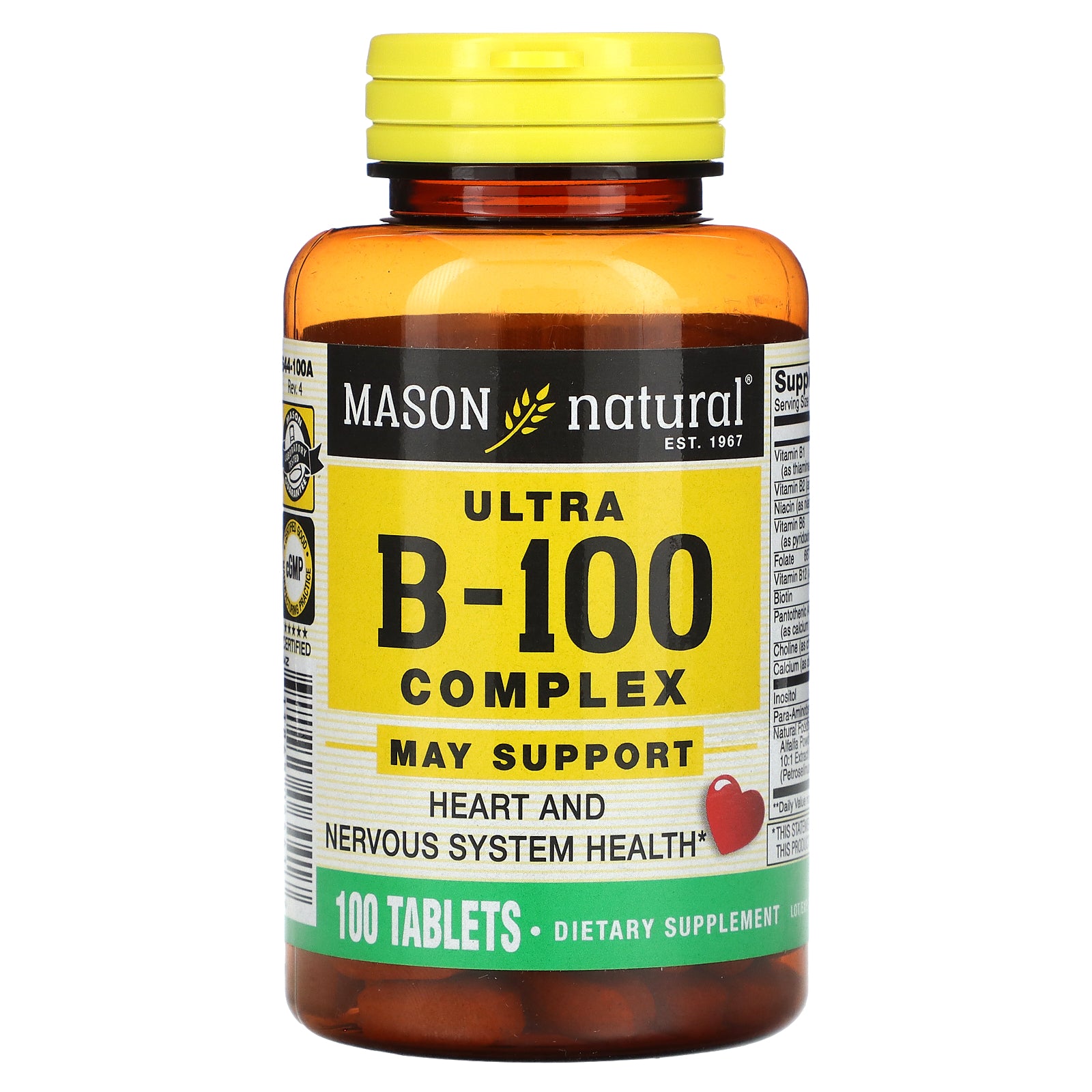 Foto 2 pulgar | Suplemento Mason Natural Ultra B-100 Complex 100 Comprimidos - Venta Internacional.