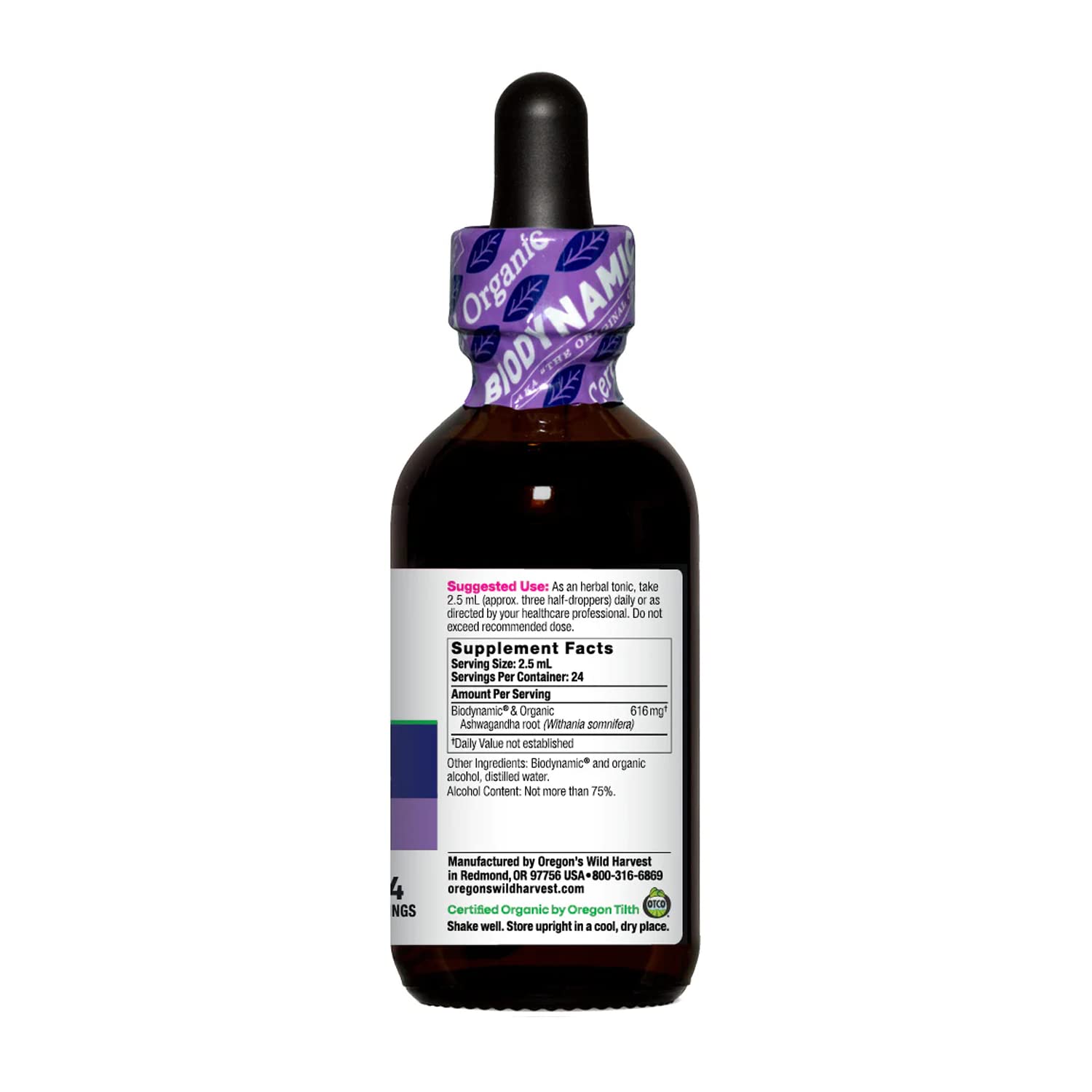 Foto 3 pulgar | Suplemento De Ashwagandha De Cosecha Silvestre De Oregón, 60 Ml - Venta Internacional.