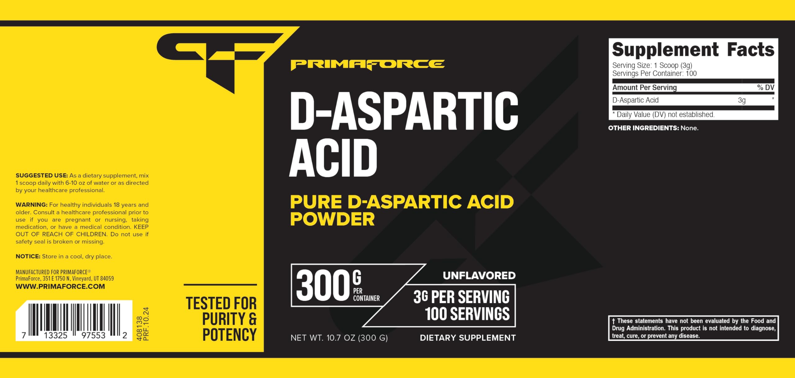 Foto 6 pulgar | Suplemento De Ácido D-aspártico Primaforce 300 G (100 Porciones) - Venta Internacional.