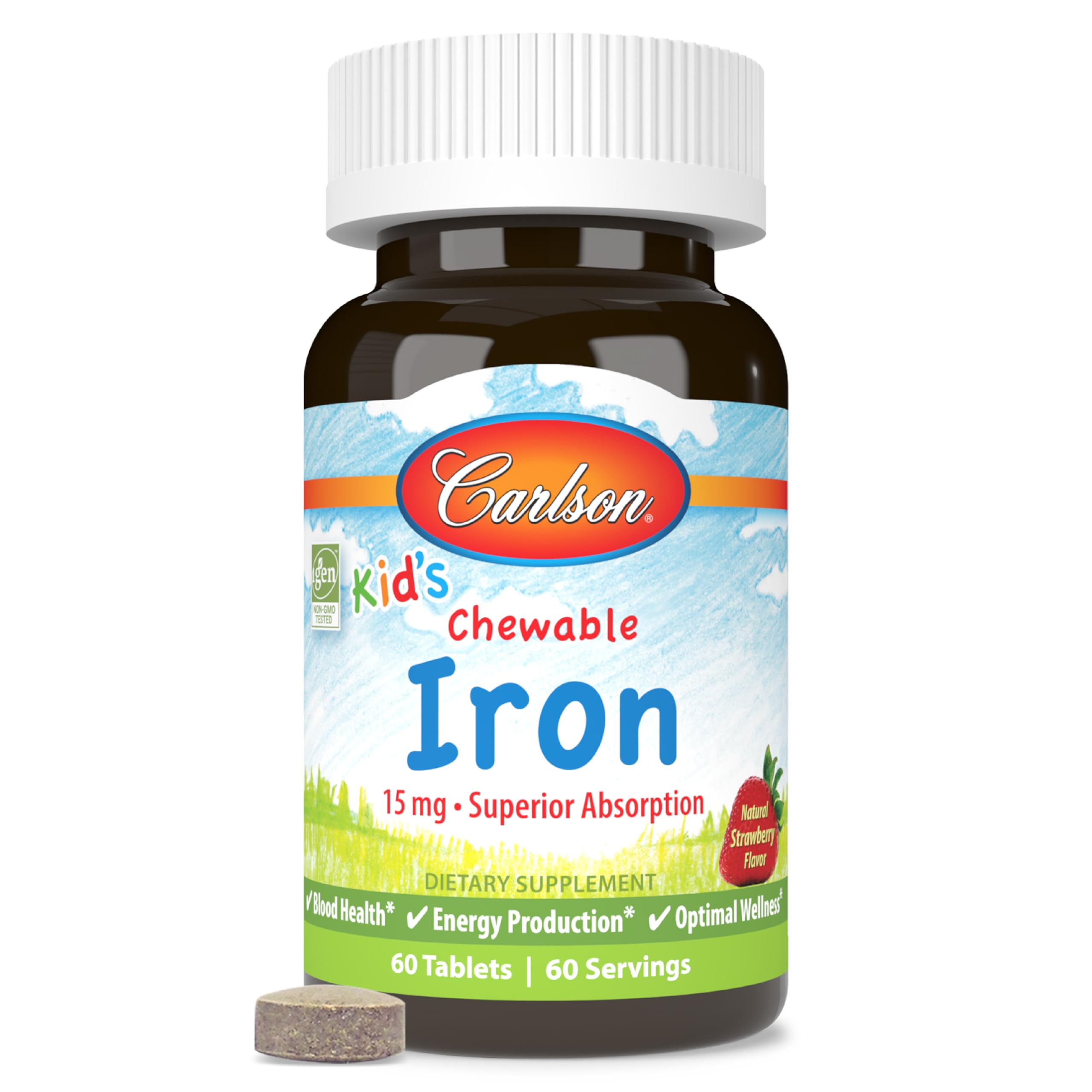 Foto 1 | Suplemento Carlson Kids Chewable Iron 15 Mg 60 Comprimidos - Venta Internacional