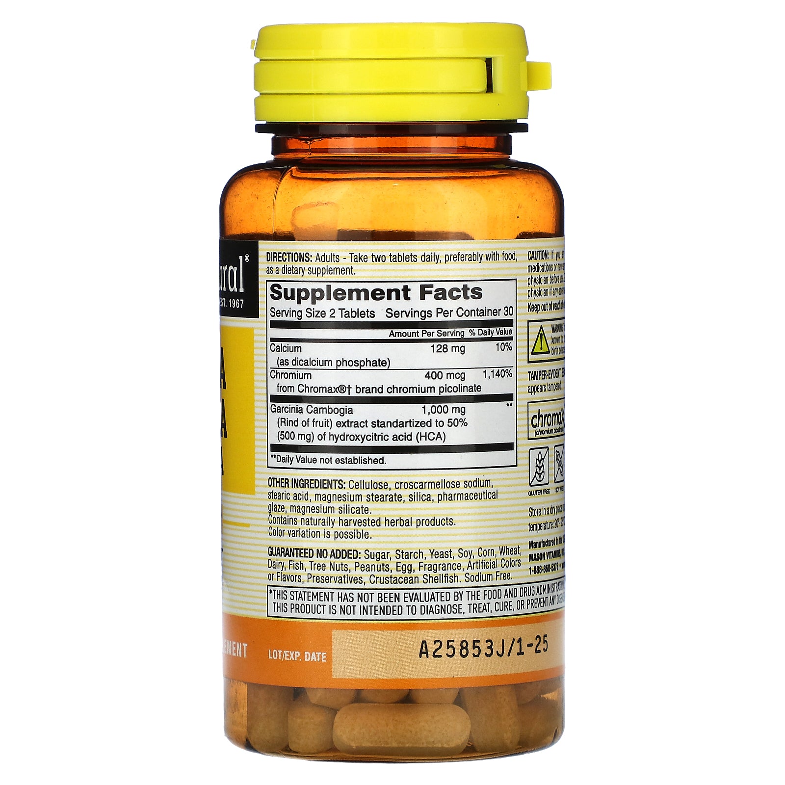 Foto 3 pulgar | Suplemento Mason Natural Garcinia Cambogia 500 Mg 60 Comprimidos - Venta Internacional.