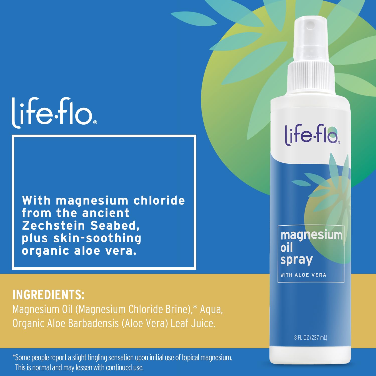 Foto 3 pulgar | Spray De Aceite De Magnesio Life-flo Con Aloe Vera Orgánico 240 Ml - Venta Internacional.