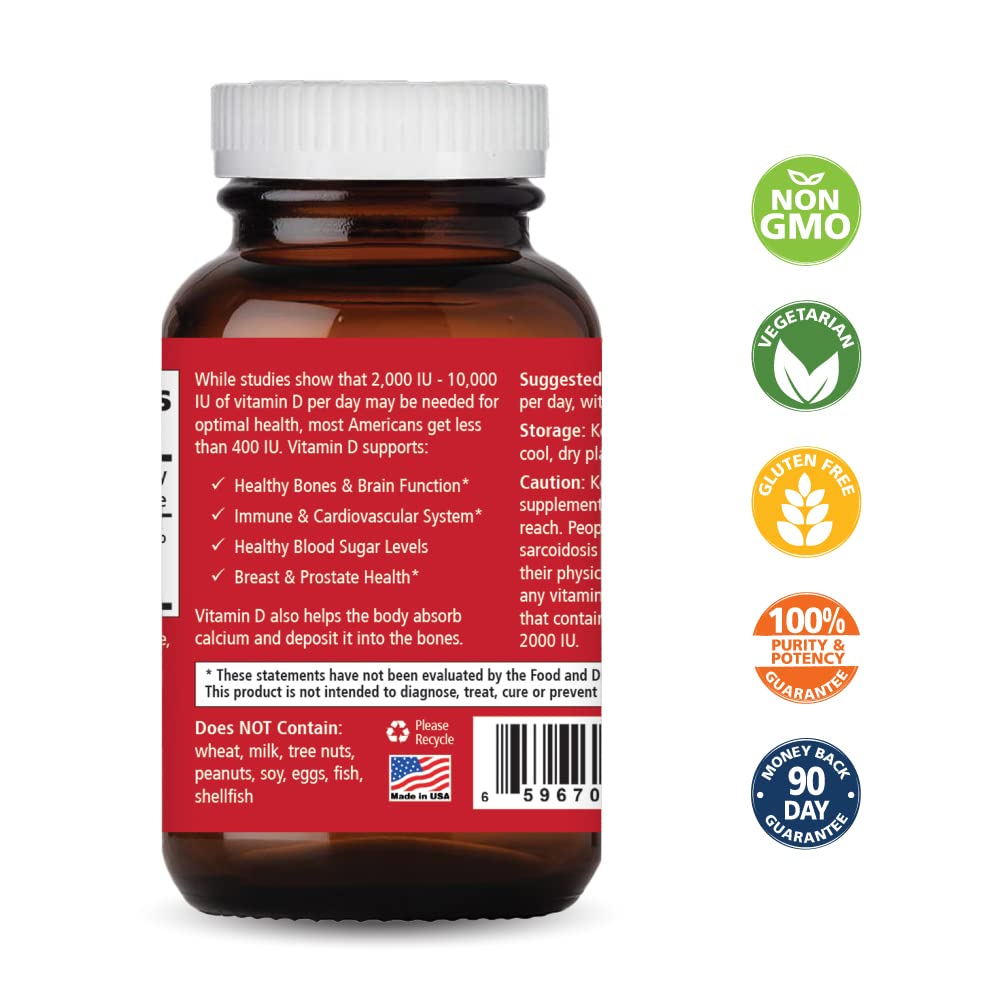 Foto 2 | Suplemento Pure Essence Labs De Vitamina D 2000 Ui 30 Cápsulas - Venta Internacional.