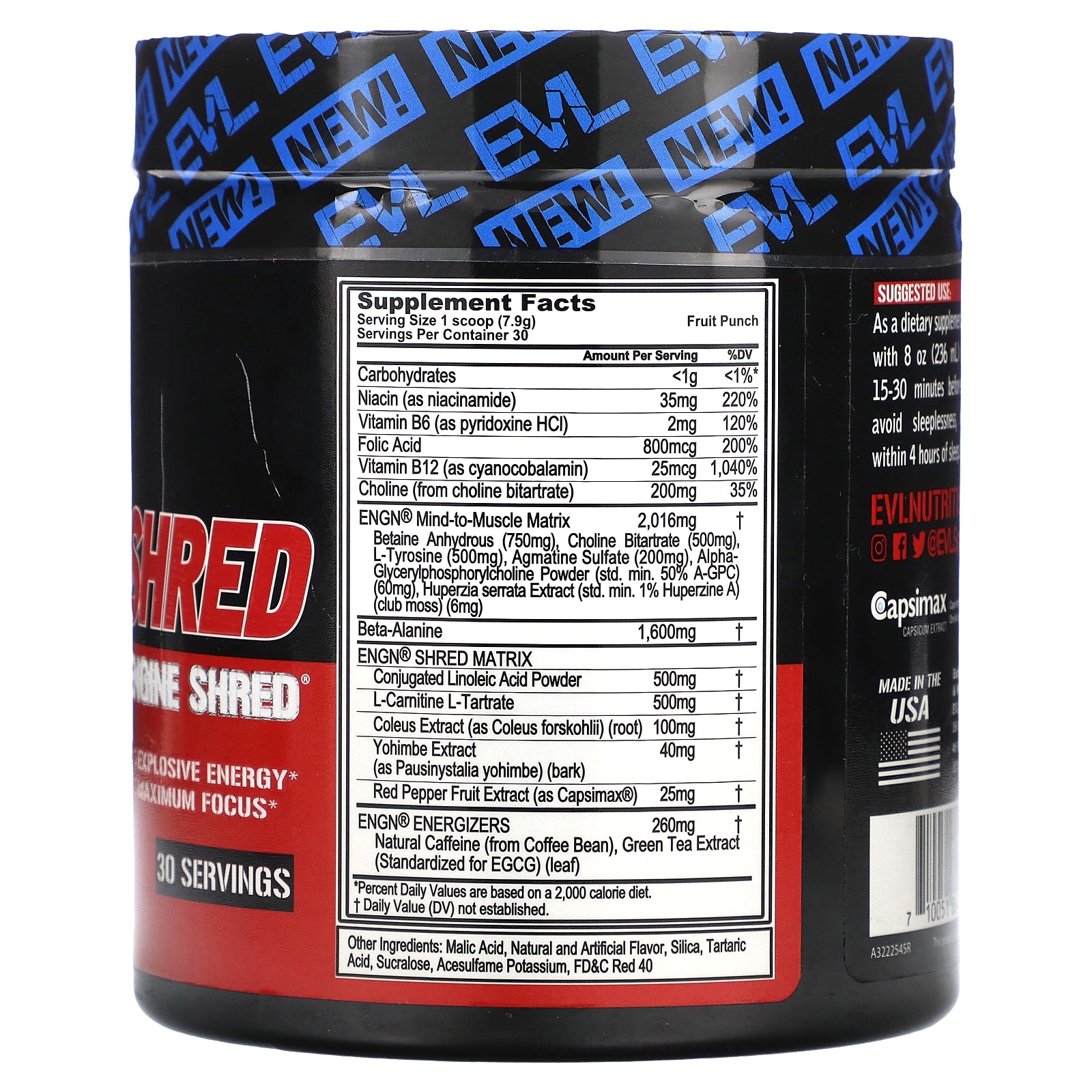 Foto 3 pulgar | Ponche De Fruta Triturada Evlution Nutrition Engn Para Antes Del Entrenamiento, 250 Ml - Venta Internacional.