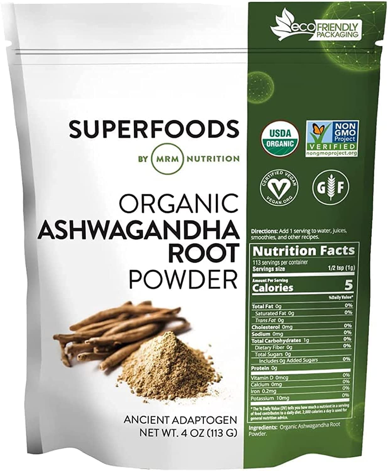 Foto 2 pulgar | Suplemento En Polvo De Raíz De Ashwagandha Orgánica Mrm Nutrition - Venta Internacional.