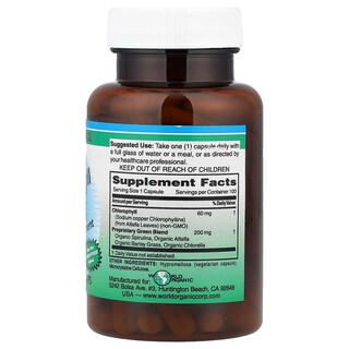Foto 2 | Supplement World Organic Chlorophyll 60 Mg 100 Cápsulas Vegetarianas - Venta Internacional.