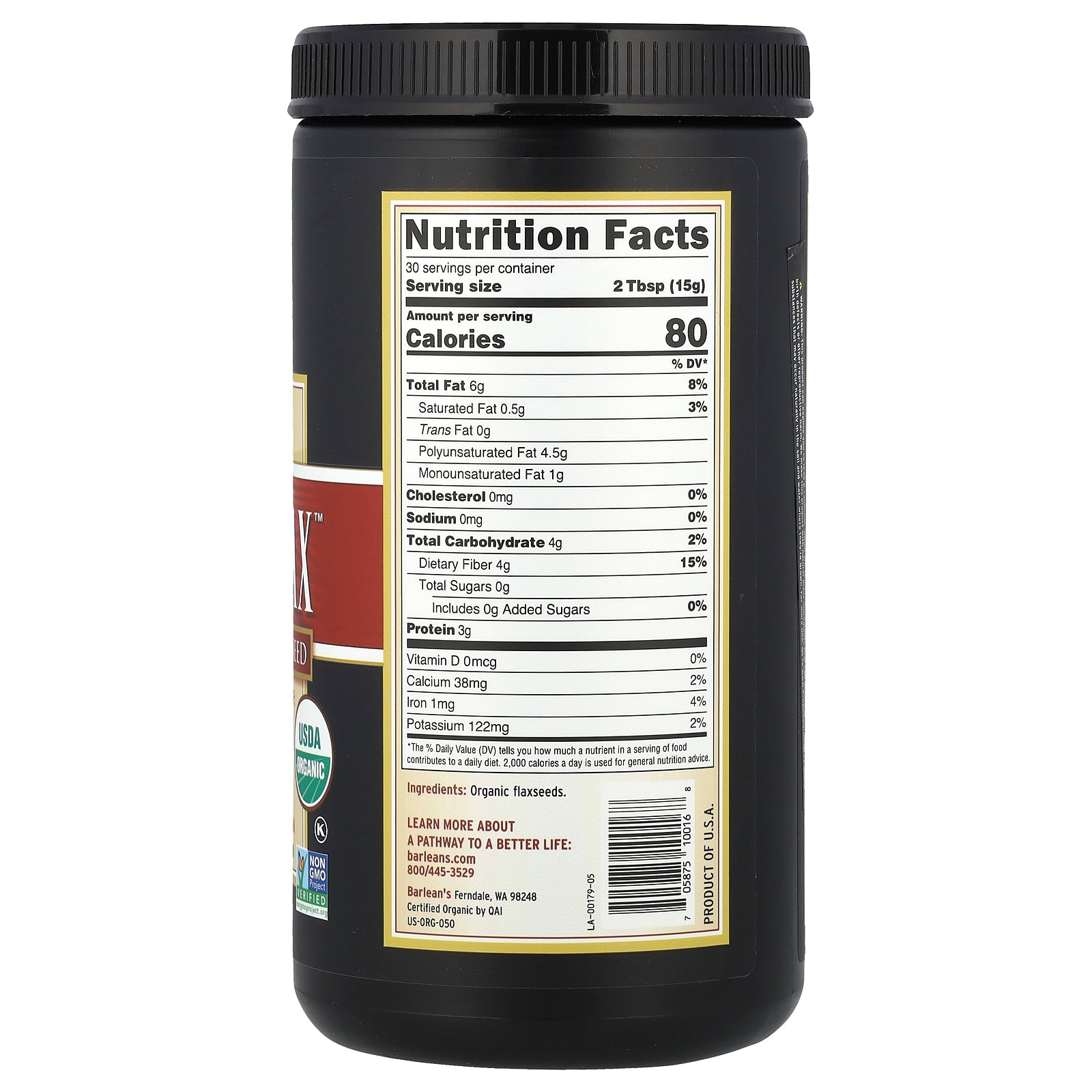 Foto 3 pulgar | Linaza Molida Barlean's Organic Forti-flax 454 G - Venta Internacional.