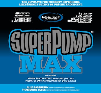 Foto 3 | Gaspari Nutrition Superpump Max Blue Raspberry Antes Del Entrenamiento - Venta Internacional.