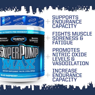 Foto 4 | Gaspari Nutrition Superpump Max Blue Raspberry Antes Del Entrenamiento - Venta Internacional.