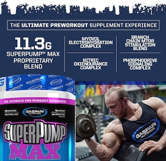 Foto 5 | Gaspari Nutrition Superpump Max Blue Raspberry Antes Del Entrenamiento - Venta Internacional.