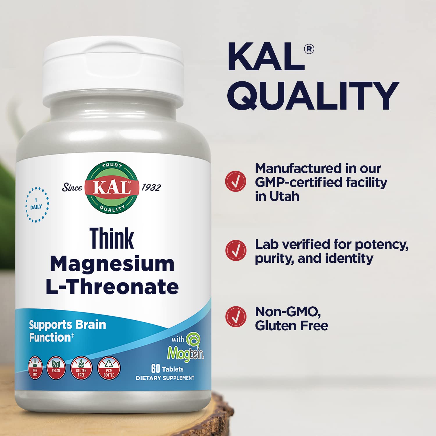 Foto 6 | Suplemento Kal Think L-treonato de Magnesio 2000 Mg 60 Tabletas - Venta Internacional