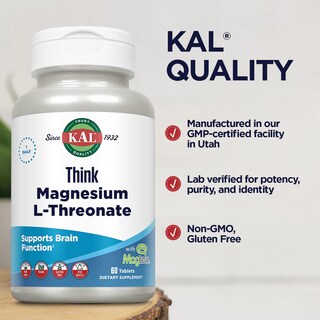 Foto 6 | Suplemento Kal Think L-treonato de Magnesio 2000 Mg 60 Tabletas - Venta Internacional