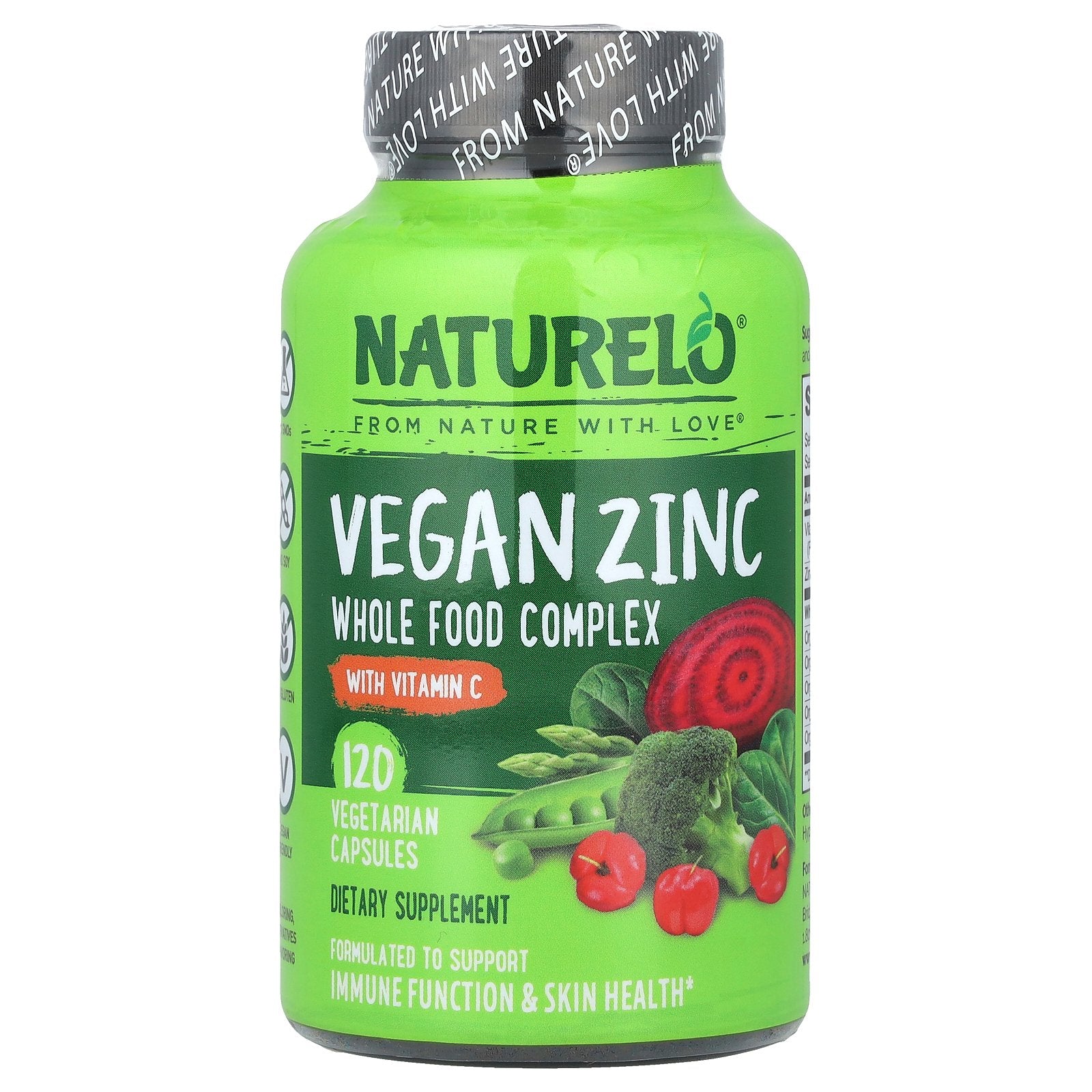 Foto 2 pulgar | Complemente Naturelo Vegan Zinc Con Vitamina C 120 Cápsulas - Venta Internacional.
