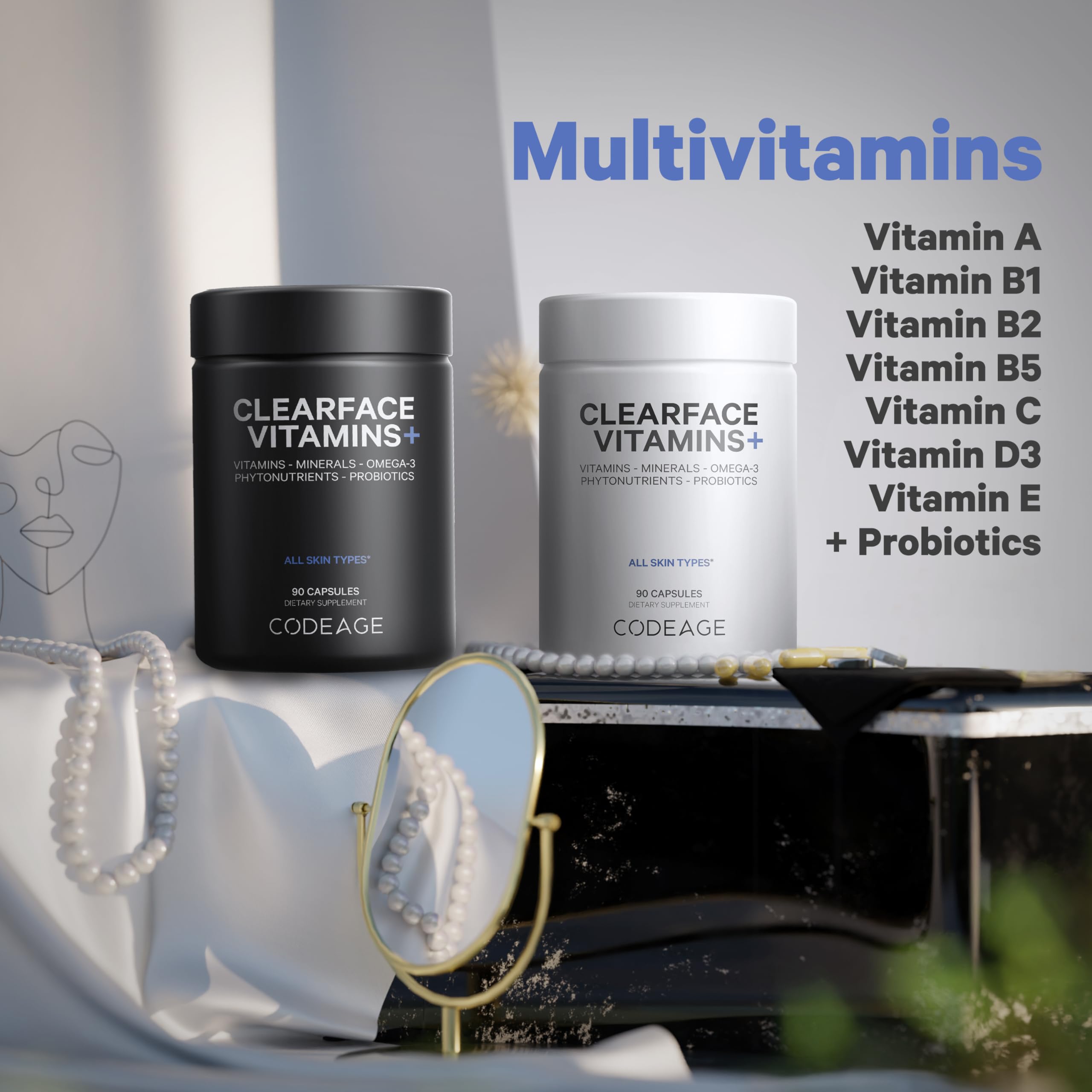 Foto 3 | Suplemento Codeage Clearface 90 Cápsulas - Venta Internacional