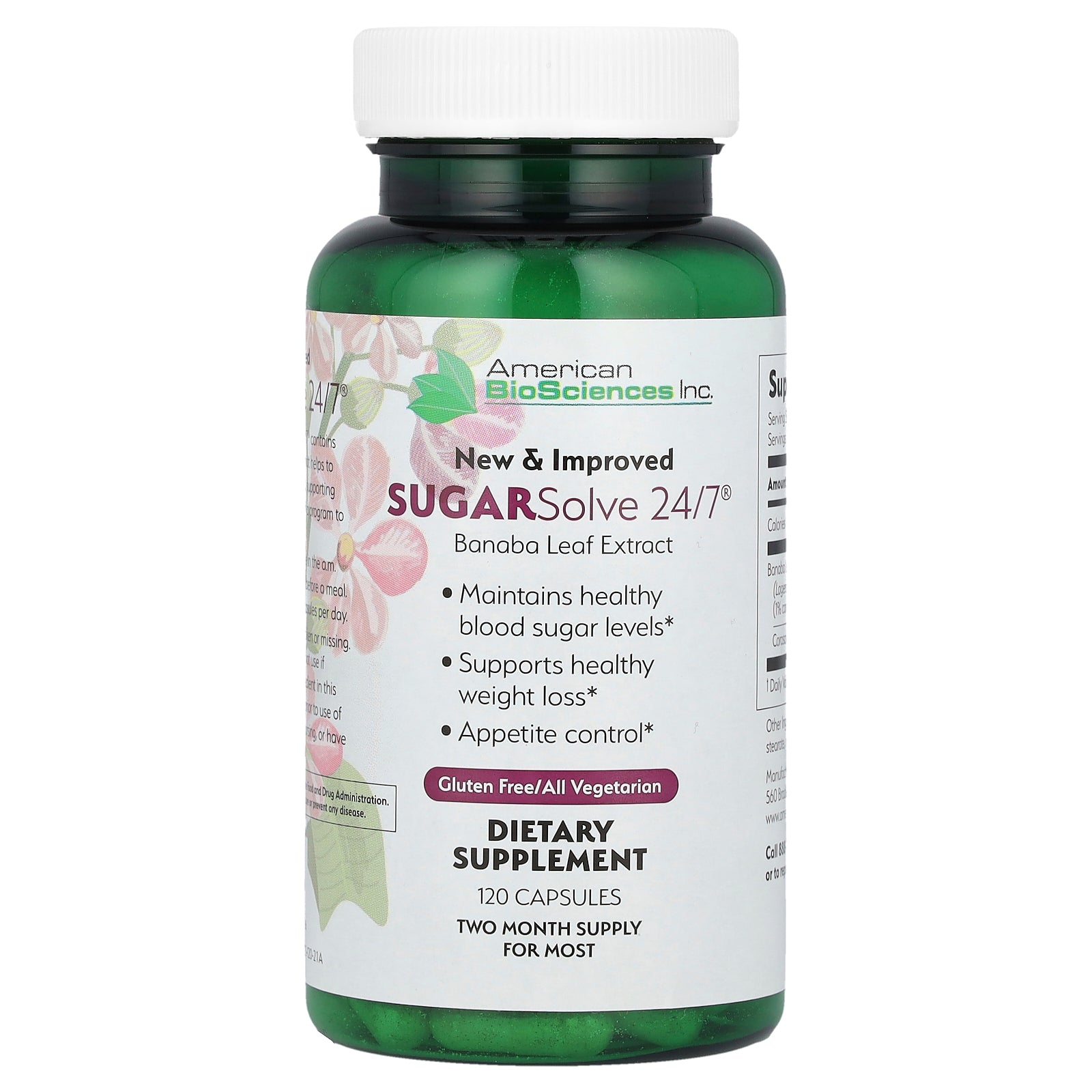 Foto 2 pulgar | Suplemento American Biosciences Sugarsolve 24/7 120 Cápsulas - Venta Internacional.
