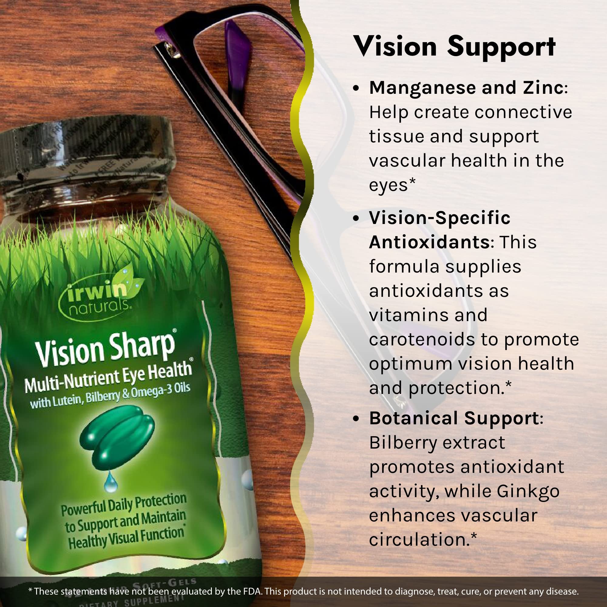 Foto 5 pulgar | Suplemento Irwin Naturals Vision Sharp 42 Cápsulas Blandas Líquidas - Venta Internacional.