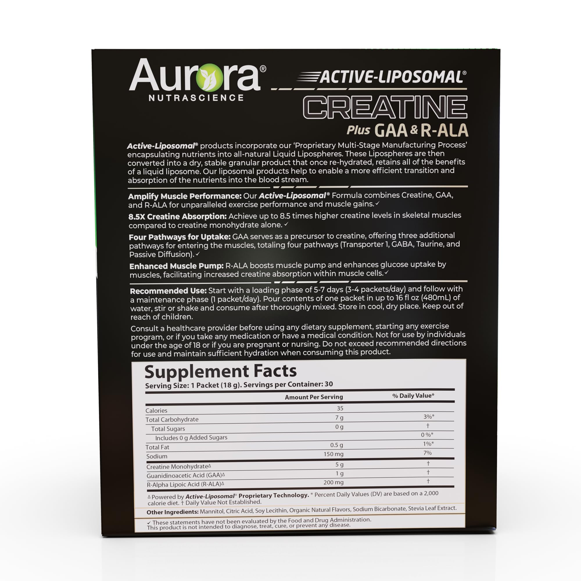 Foto 7 pulgar | Suplemento De Creatina Liposomal Activa Aurora Nutrascience - Venta Internacional.