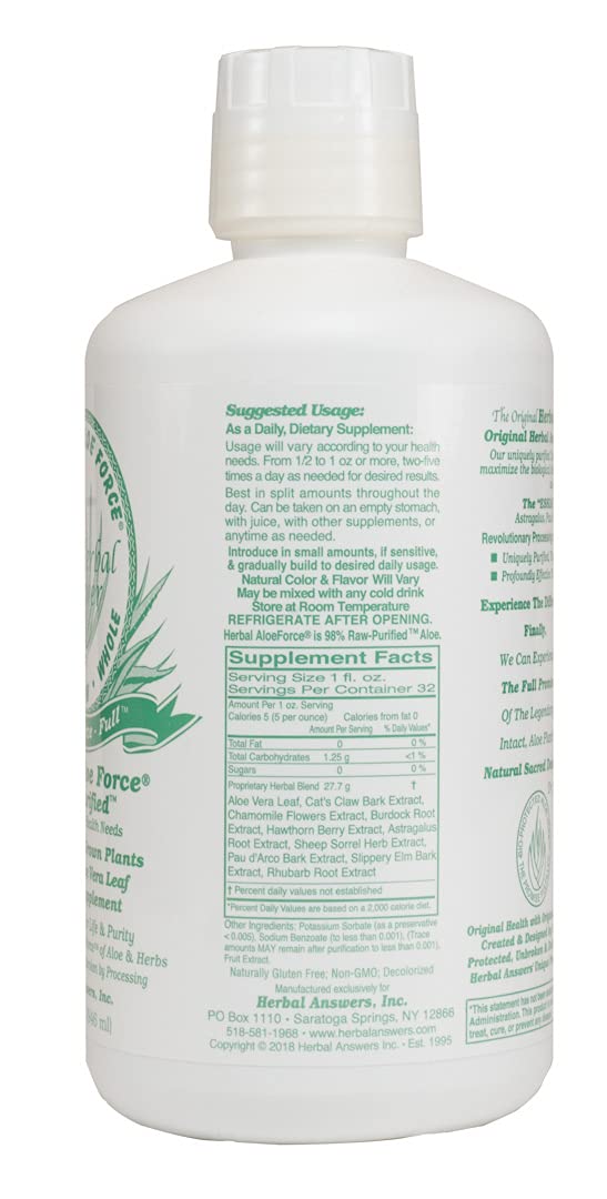 Foto 3 pulgar | Suplemento Herbal Answers Herbal Aloe Force Aloe Vera 960 Ml - Venta Internacional.