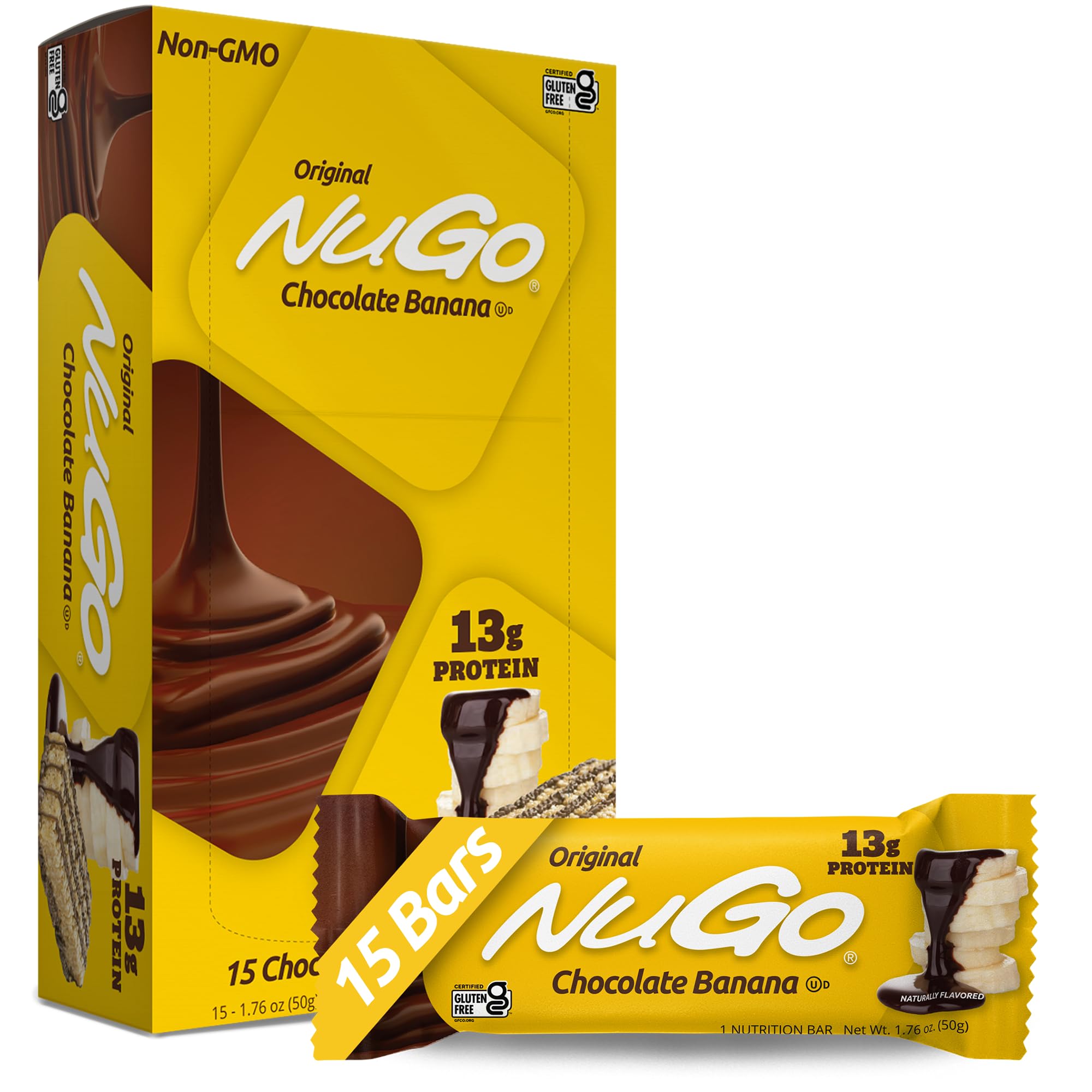 Foto 2 pulgar | Barra De Proteína Nugo Con Sabor A Plátano, 15 X 13 G, Sin Gluten - Venta Internacional.