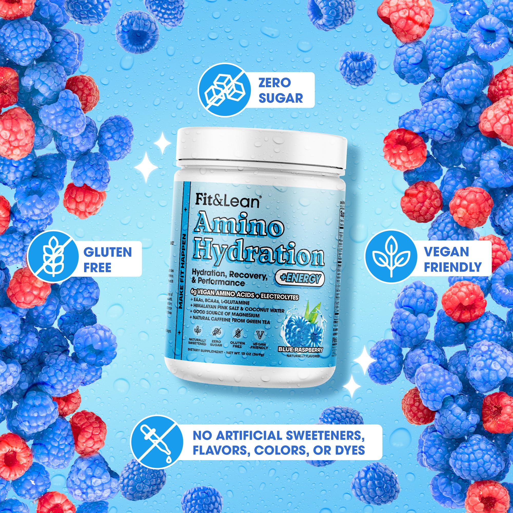 Foto 6 pulgar | Polvo Para Antes Del Entrenamiento Fit&lean Amino Hydration Plus Energy - Venta Internacional.