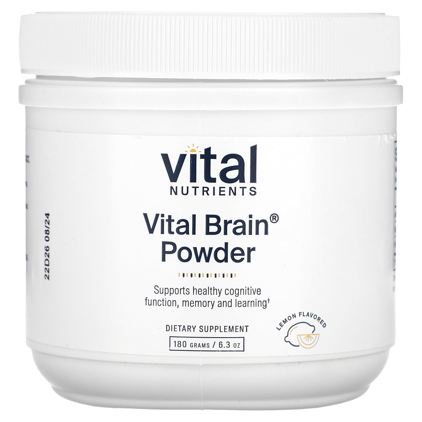Foto 2 pulgar | Suplemento Vital Nutrients Vital Brain Powder, Limón, 180 G - Venta Internacional.