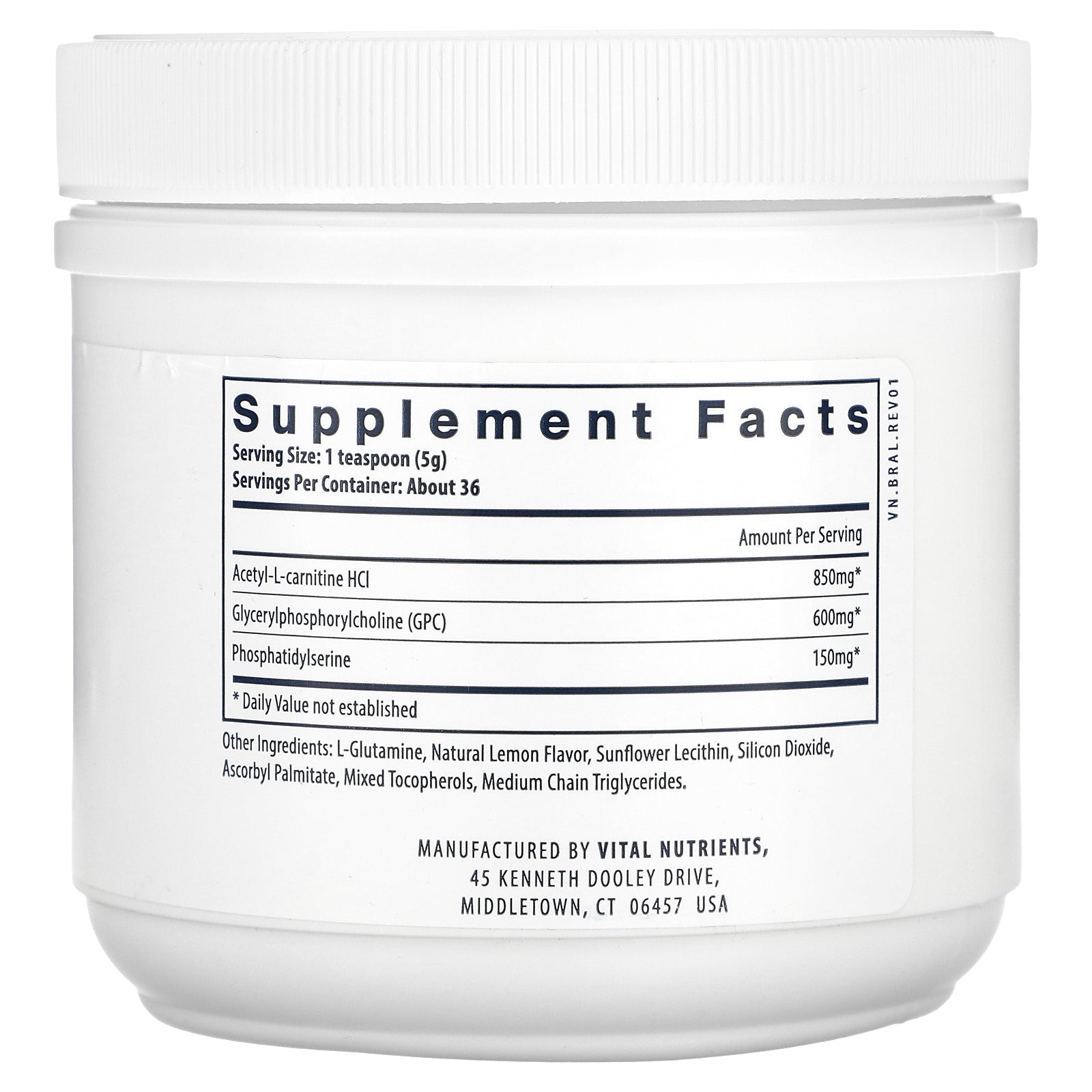 Foto 3 pulgar | Suplemento Vital Nutrients Vital Brain Powder, Limón, 180 G - Venta Internacional.