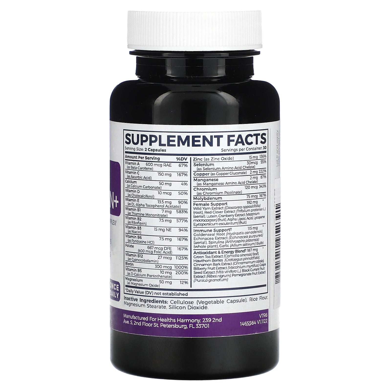 Foto 3 pulgar | Multivitamínico Para Mujer Supplement Healths Harmony, 60 Cápsulas - Venta Internacional.
