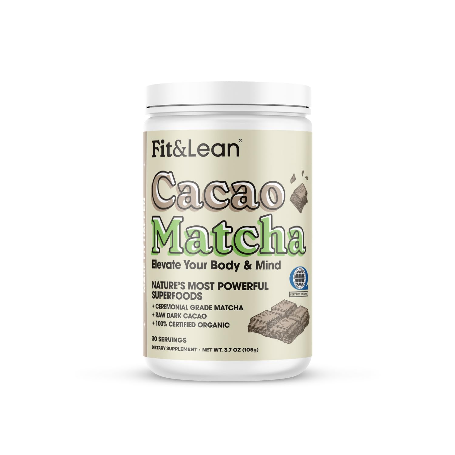 Foto 2 pulgar | Té Verde En Polvo Fit & Lean Cacao Matcha 105 G 30 Porciones - Venta Internacional.