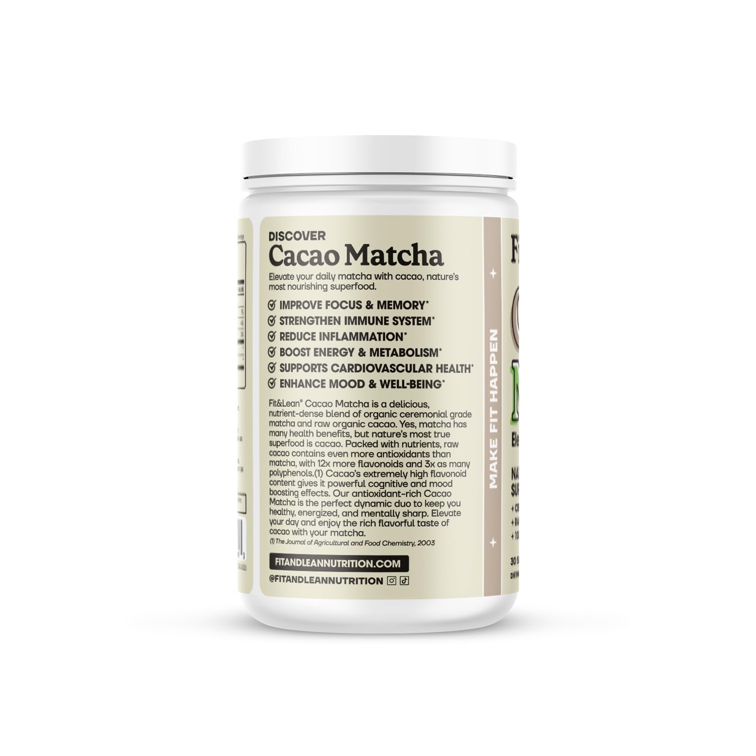 Foto 2 | Té Verde En Polvo Fit & Lean Cacao Matcha 105 G 30 Porciones - Venta Internacional.