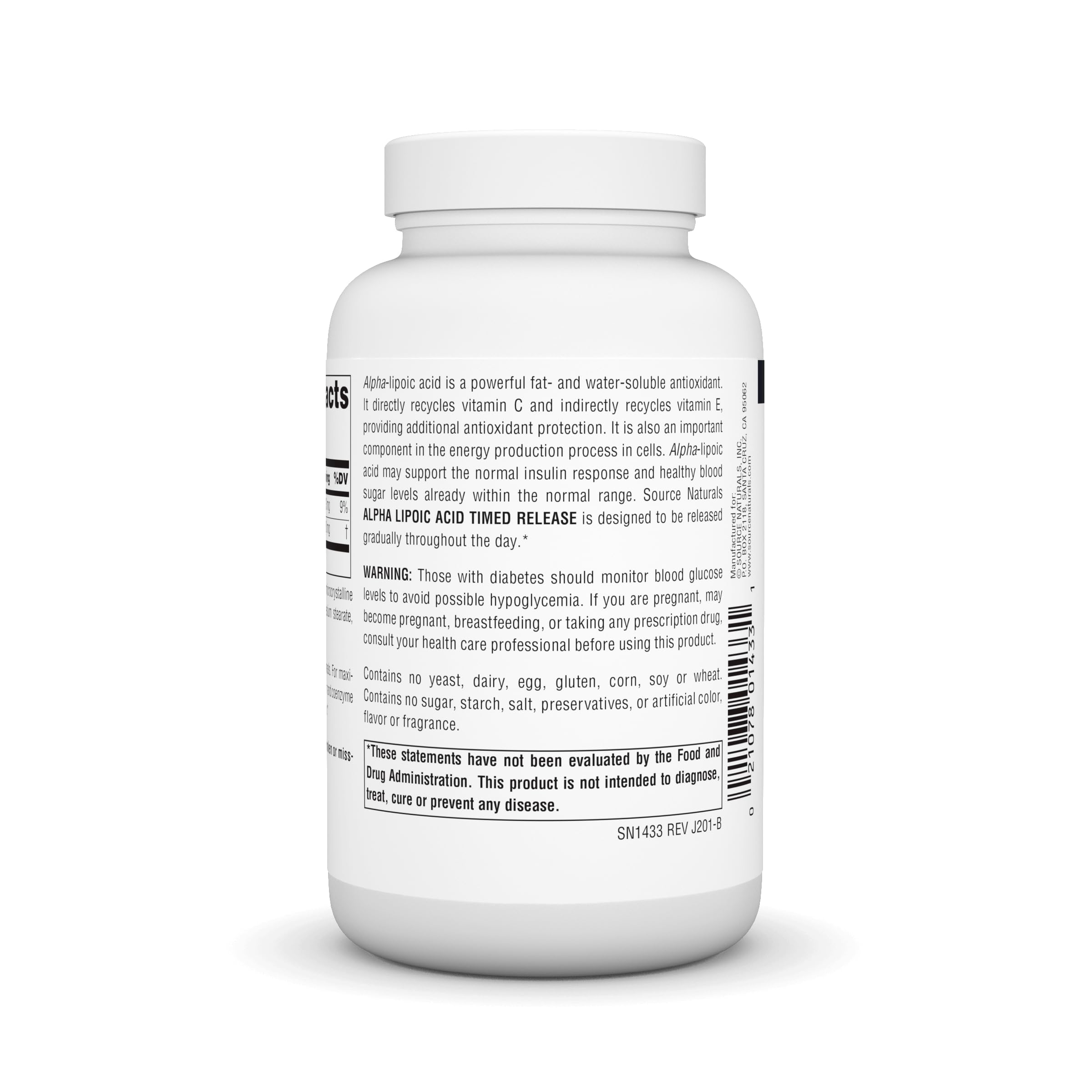 Foto 4 pulgar | Suplemento Source Naturals Ácido Alfa Lipoico 120 Comprimidos - Venta Internacional