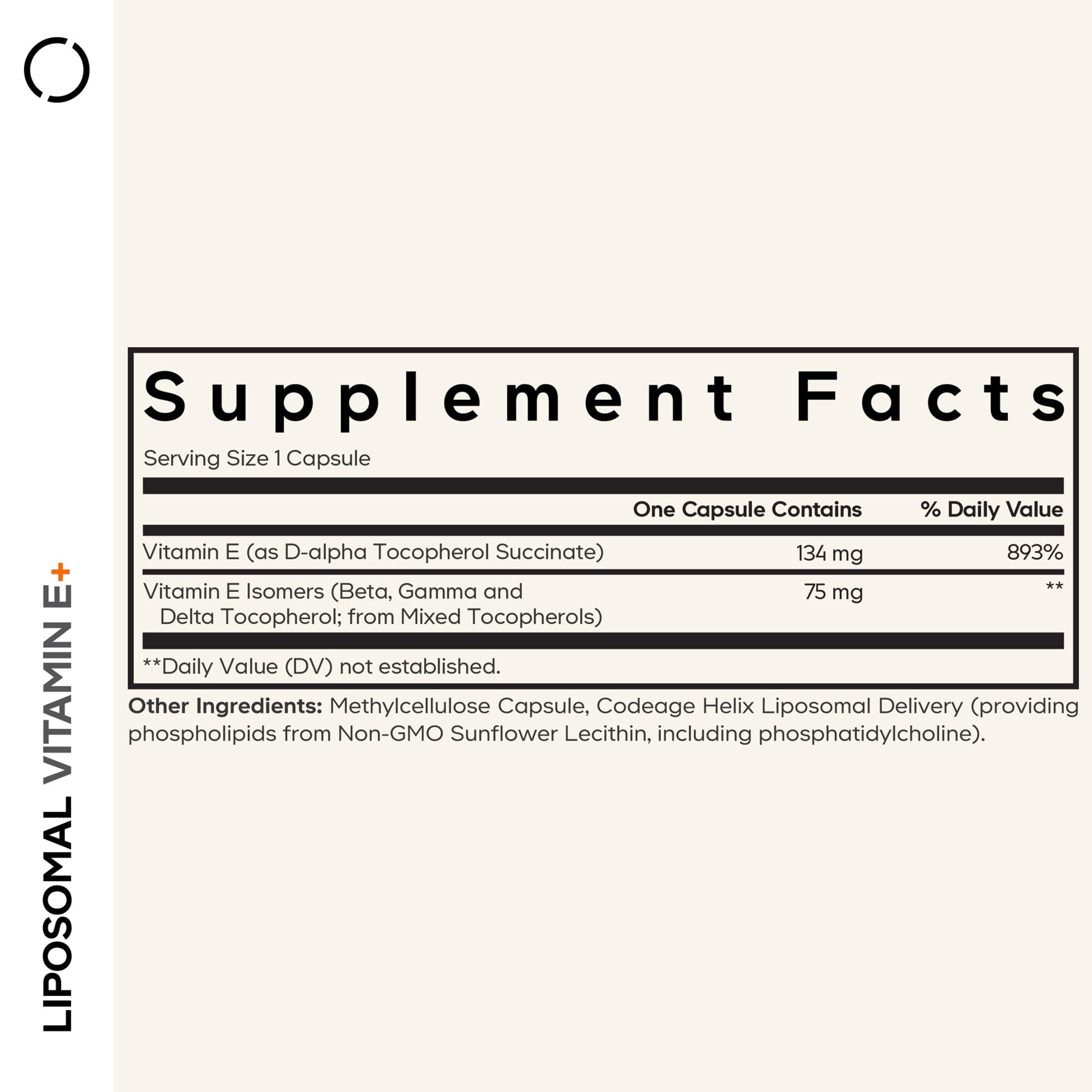 Foto 3 pulgar | Suplemento Alimenticio De Vitamina E Liposomal Codeage 90 Cápsulas - Venta Internacional.