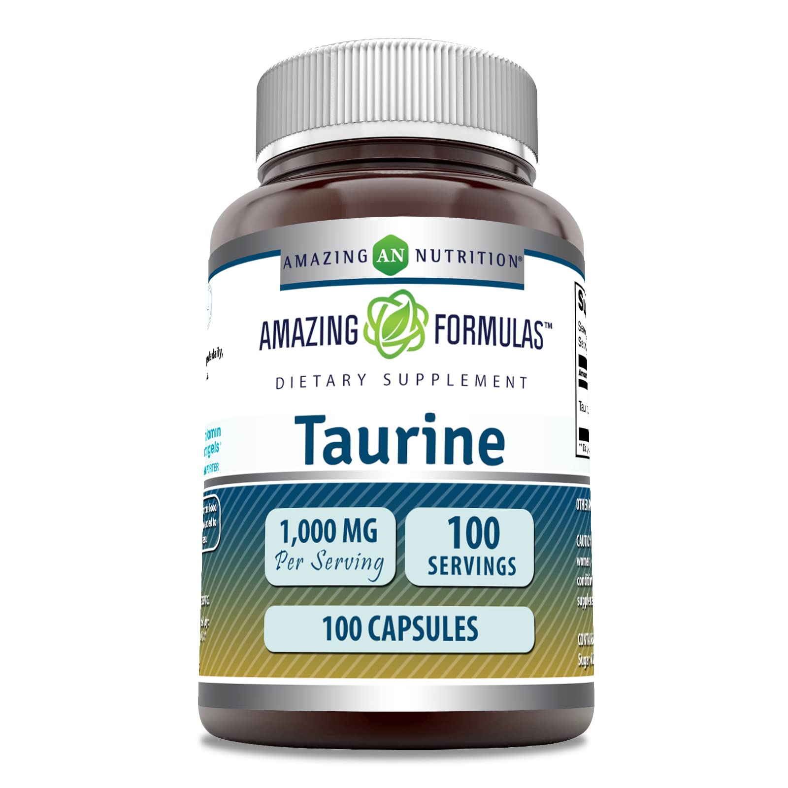Foto 2 pulgar | Suplemento Amazing Formulas De Taurina 1000 Mg 100 Cápsulas - Venta Internacional.