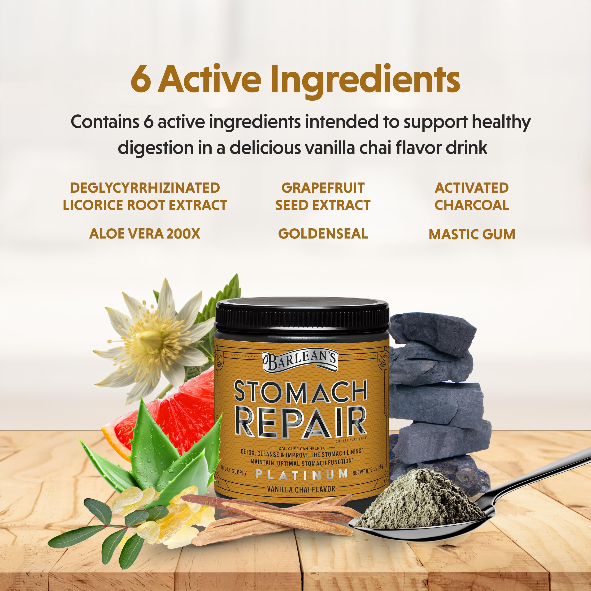 Foto 5 pulgar | Suplemento Barlean's Stomach Repair Gut Health, 180 Ml, Vainilla Chai - Venta Internacional.