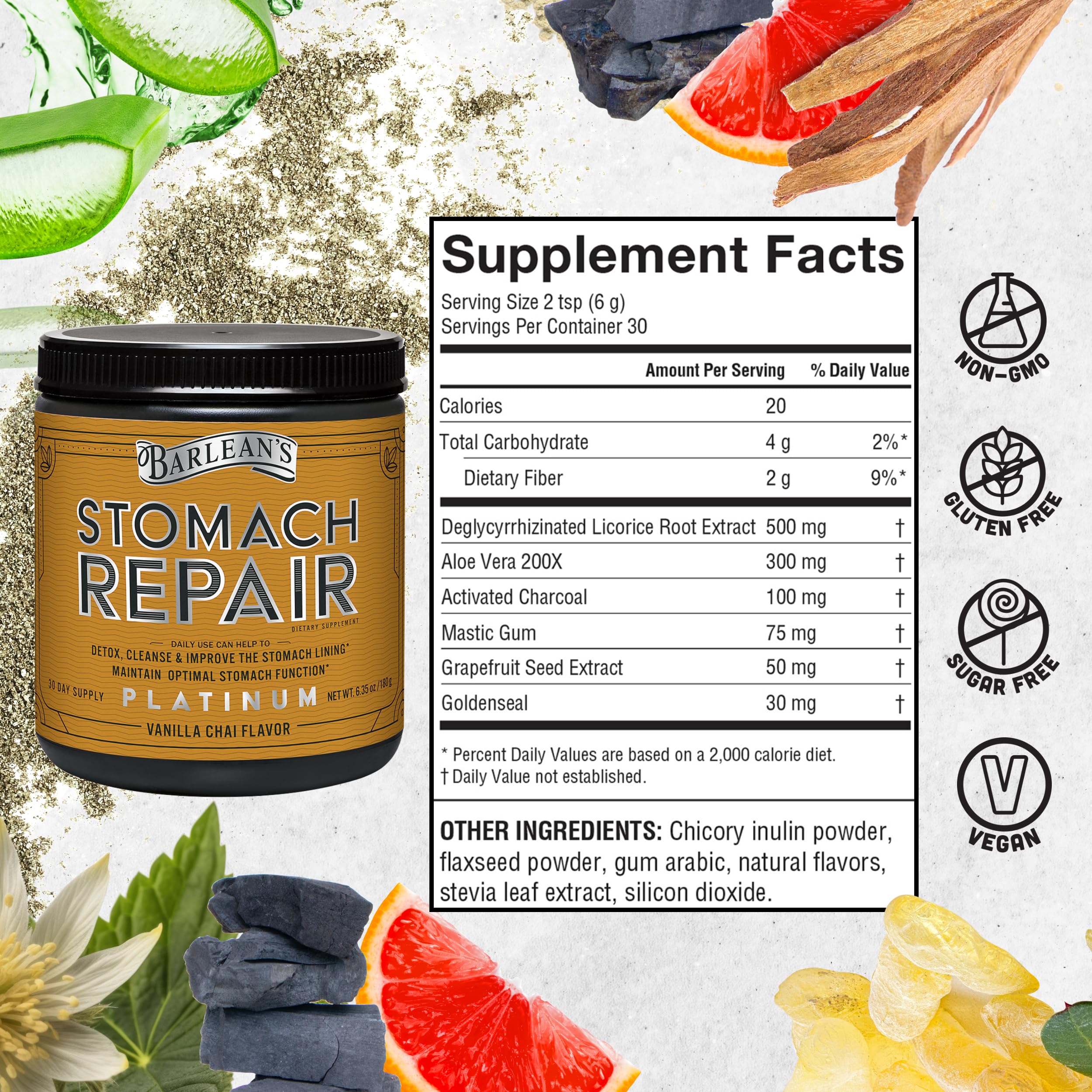 Foto 7 pulgar | Suplemento Barlean's Stomach Repair Gut Health, 180 Ml, Vainilla Chai - Venta Internacional.