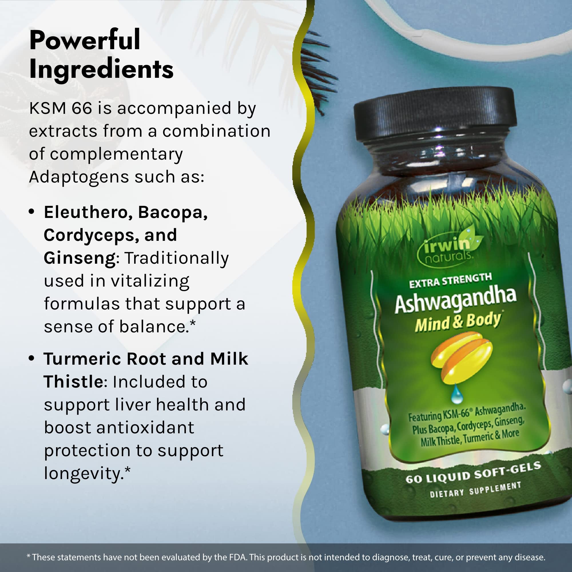 Foto 7 pulgar | Suplemento Irwin Naturals Ashwagandha Extra Strength 60 Cápsulas Blandas - Venta Internacional.