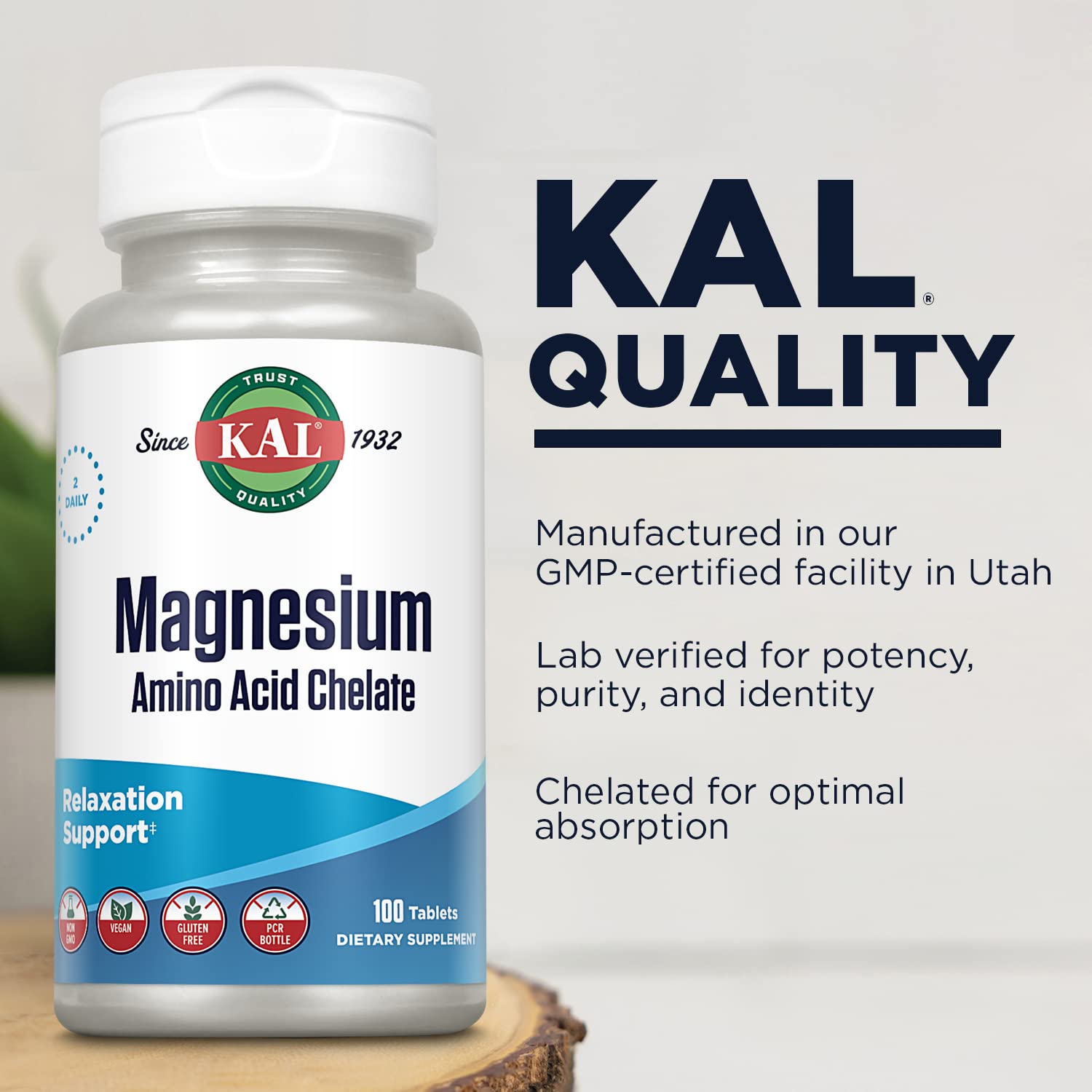 Foto 5 pulgar | Suplemento Kal Quelatadas de Magnesio 220 Mg 100 Tabletas - Venta Internacional