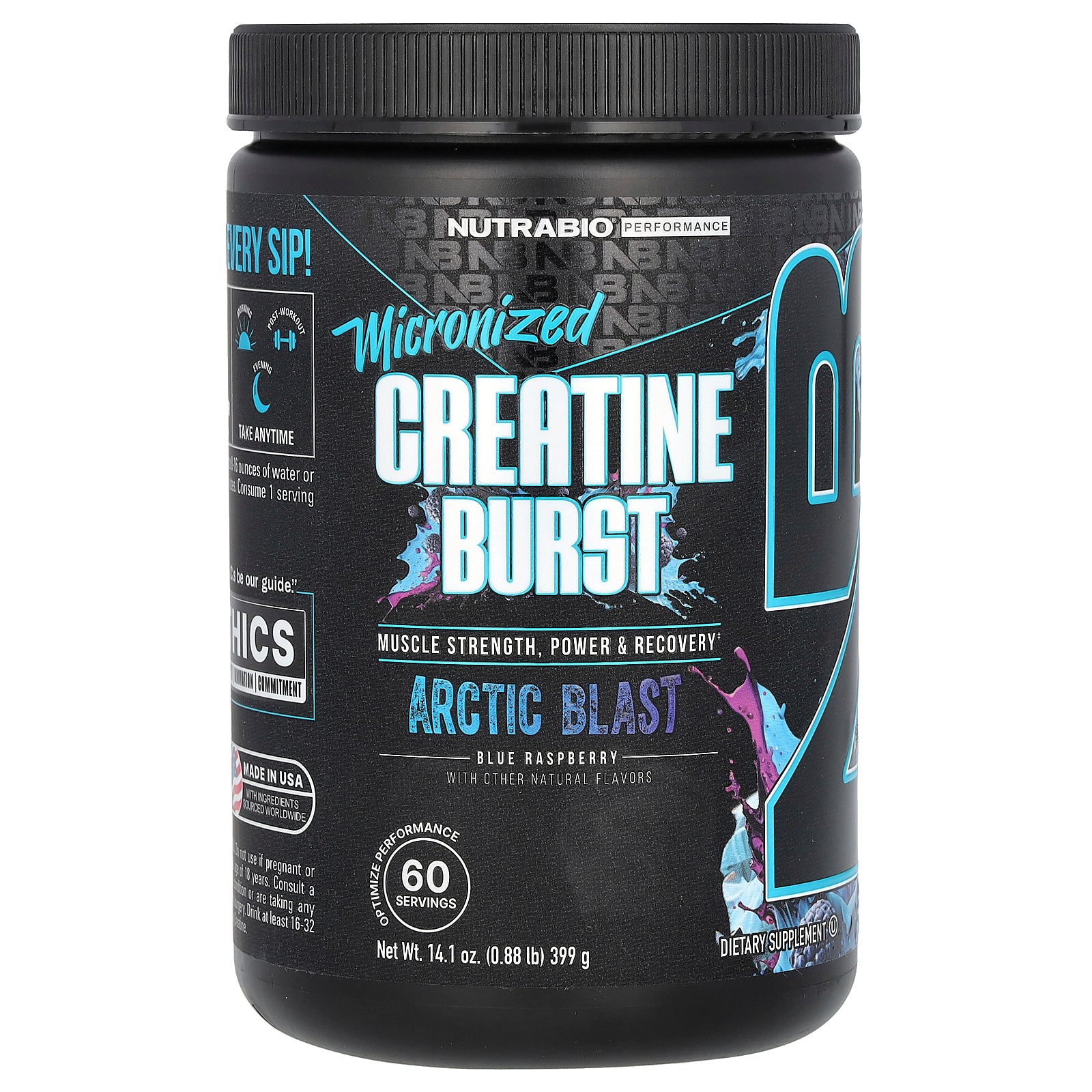 Foto 2 pulgar | Suplemento Nutrabio Creatina Micronizada Burst Arctic Blast 399 G - Venta Internacional.