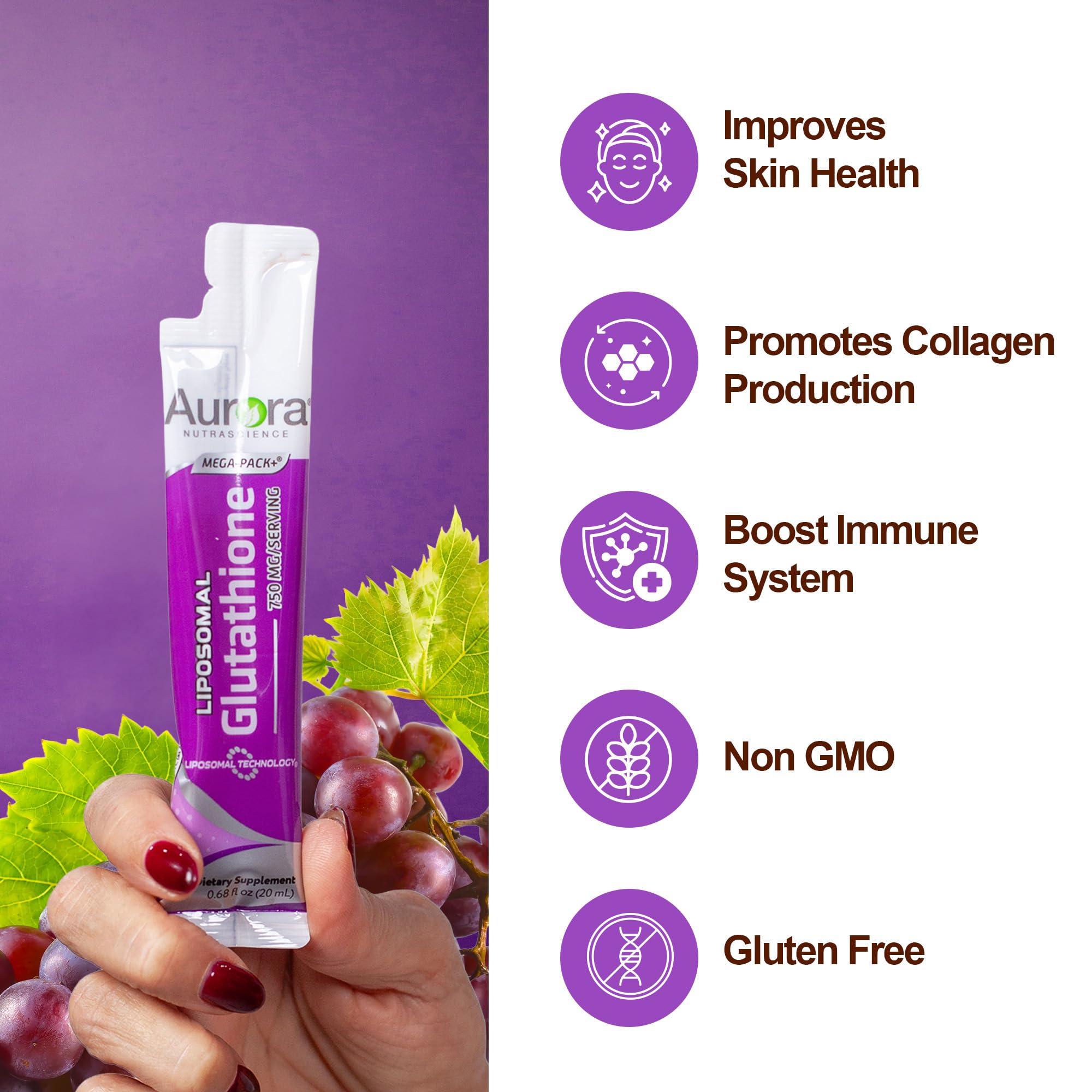 Foto 4 pulgar | Suplemento De Glutatión Líquido Megaliposomal Aurora Nutrascience - Venta Internacional.