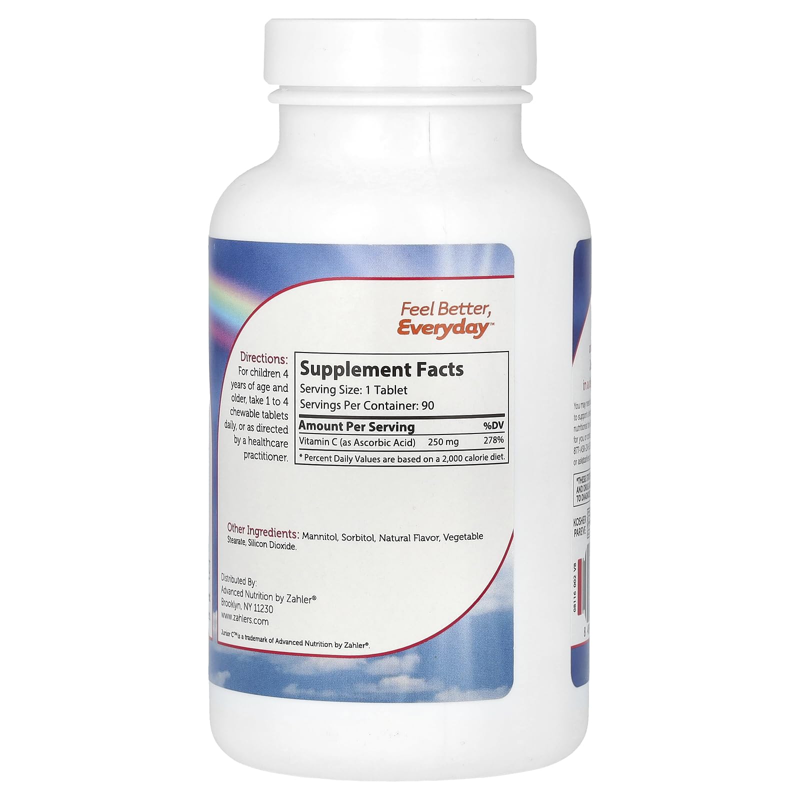 Foto 3 pulgar | Suplemento Alimenticio Zahler Junior C Advanced Masticable De Vitamina C 250 Mg - Venta Internacional.
