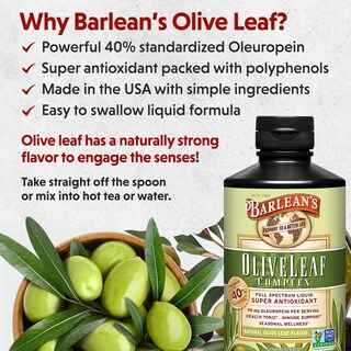 Foto 3 | Complemente El Complejo De Hojas De Olivo De Barlean 473 Ml Con 95 Mg De Oleuropeína - Venta Internacional.