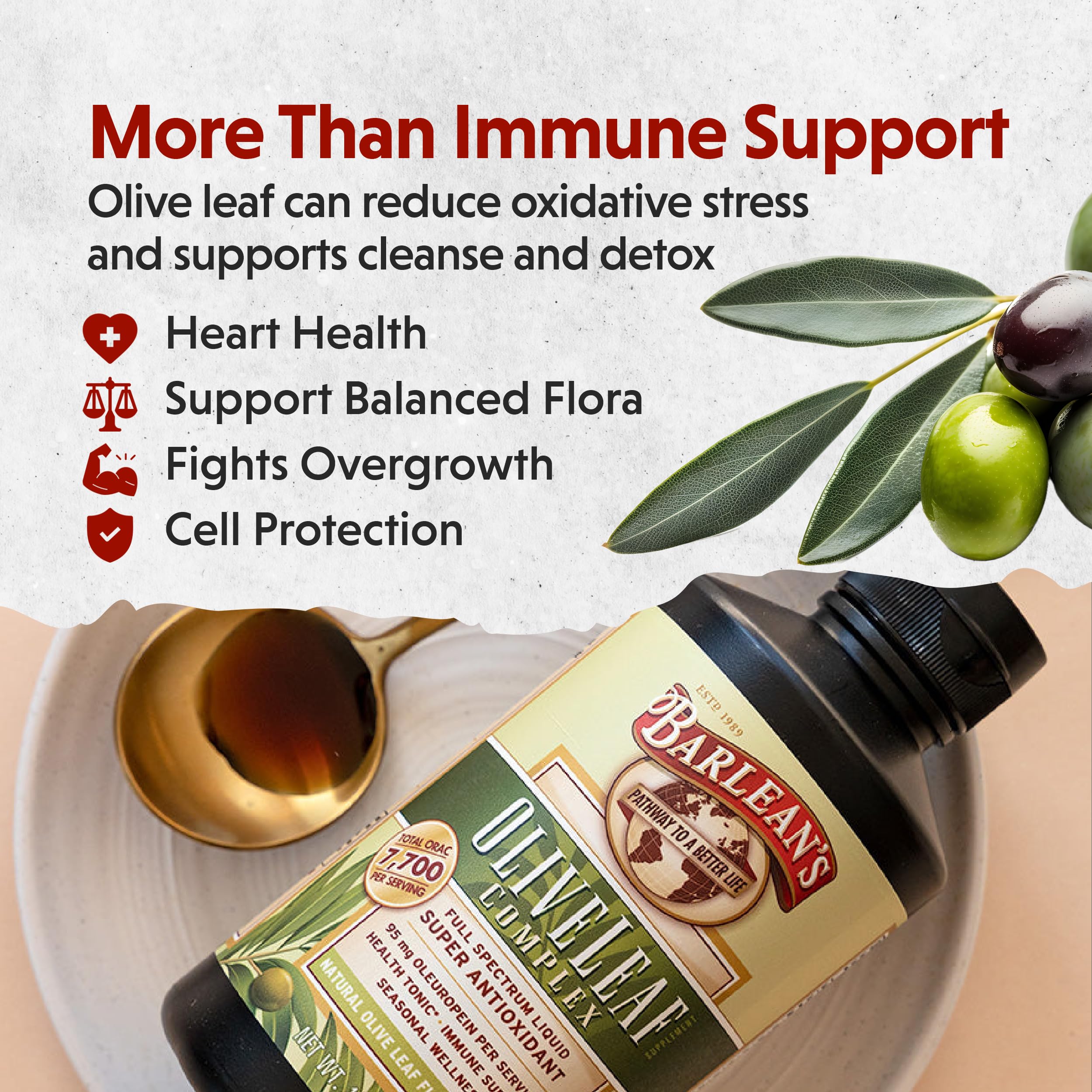 Foto 4 | Complemente El Complejo De Hojas De Olivo De Barlean 473 Ml Con 95 Mg De Oleuropeína - Venta Internacional.