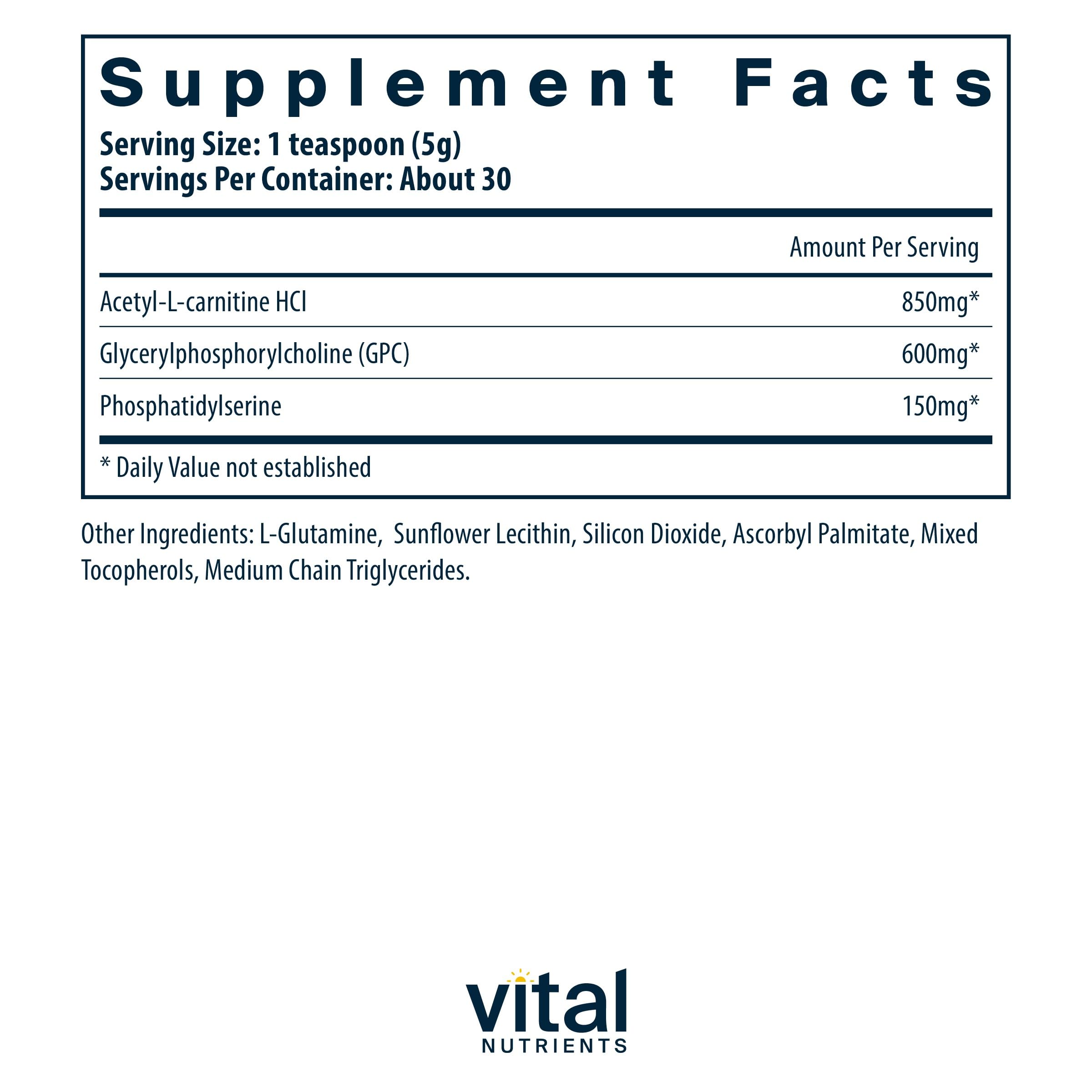 Foto 2 | Suplemento Vital Nutrients Vital Brain Powder 150 G - Venta Internacional.