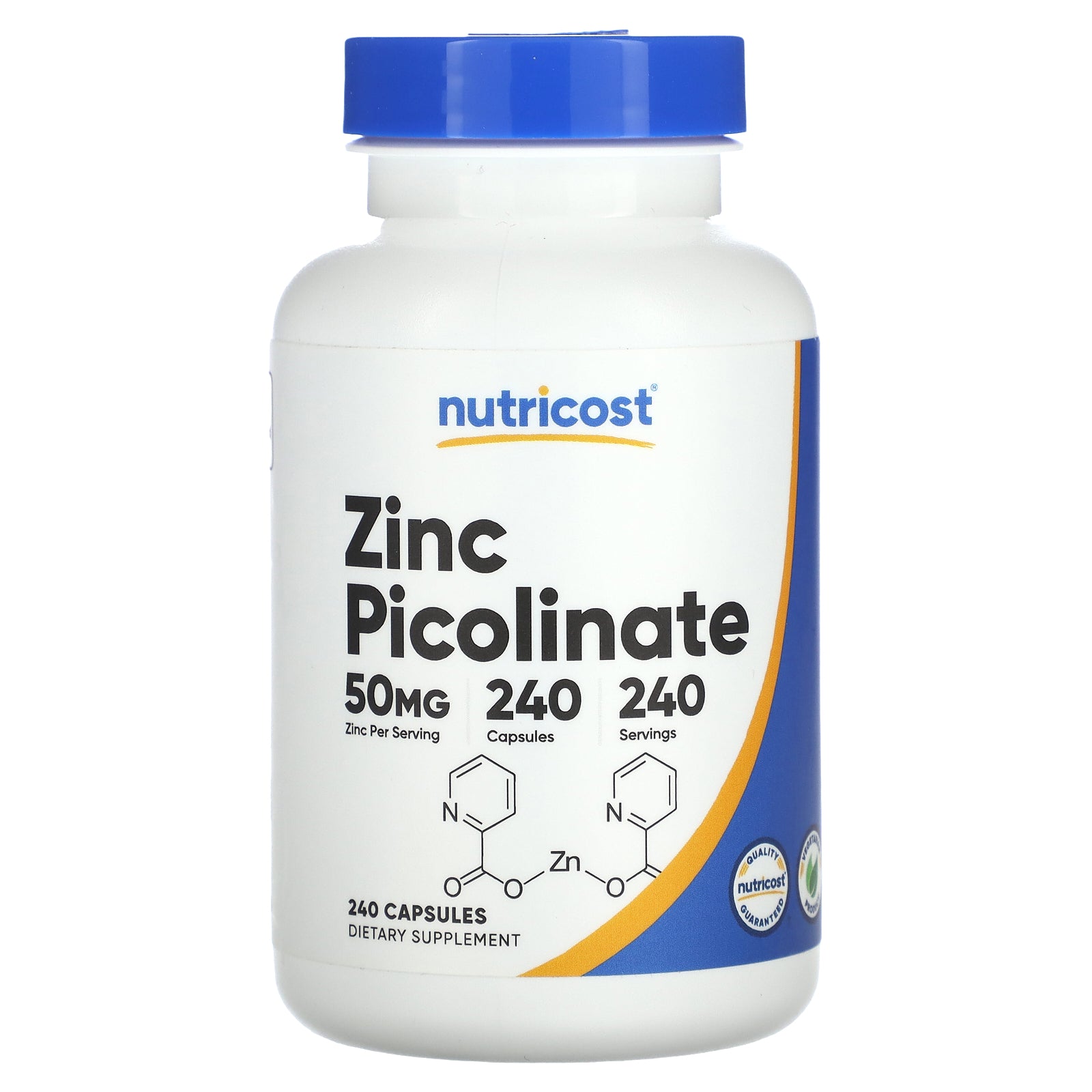 Foto 2 pulgar | Suplemento Nutricost Picolinato De Zinc 50 Mg 240 Cápsulas - Venta Internacional.