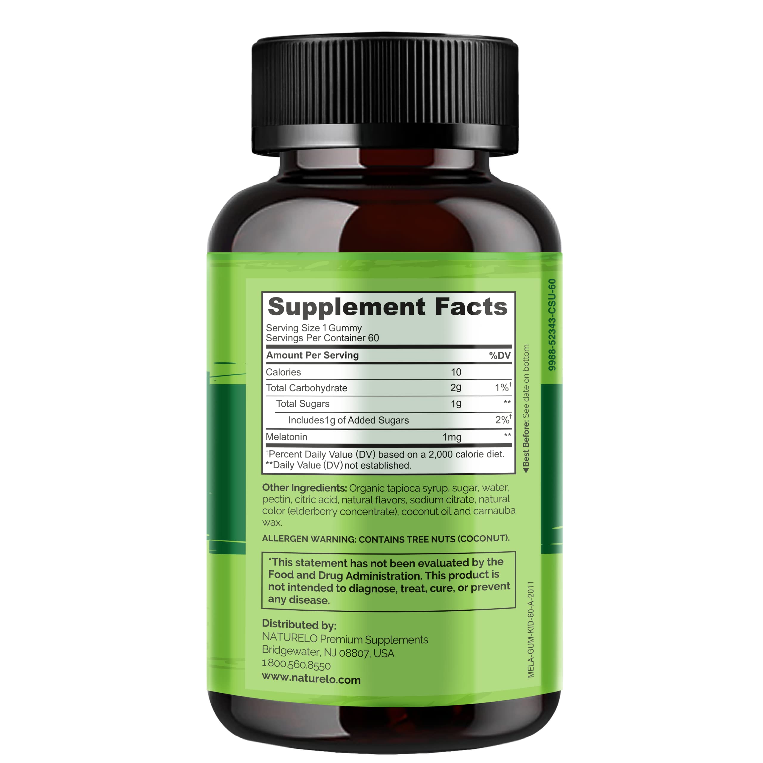 Foto 3 | Suplemento Para Dormir Naturelo Melatonin Gummies Kids 60 Gummies - Venta Internacional.