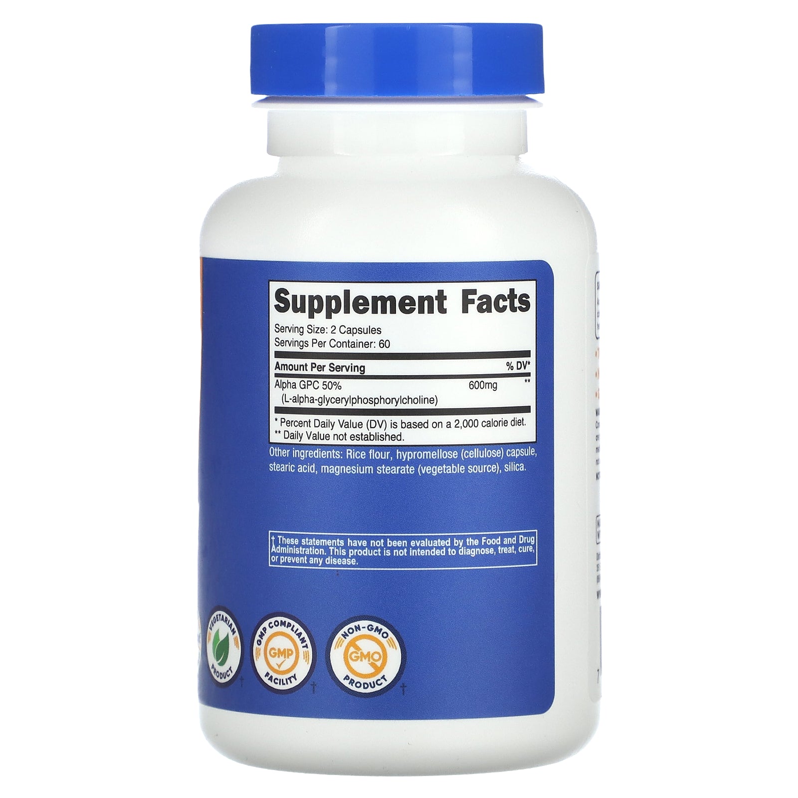 Foto 3 pulgar | Suplemento Nutricost Alpha Gpc 300 Mg 120 Cápsulas - Venta Internacional.