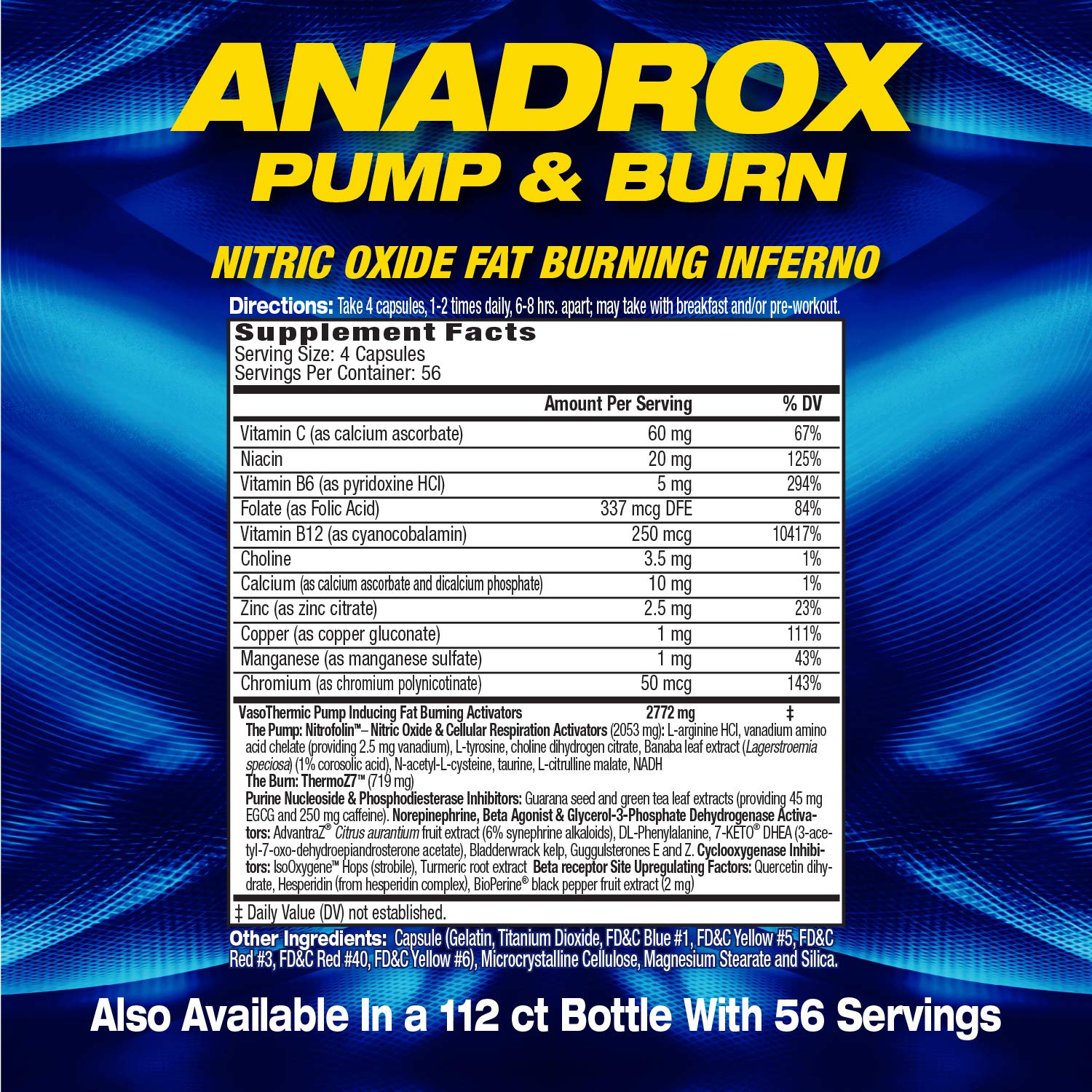 Foto 4 pulgar | Suplemento Maximum Human Performance Anadrox Pump & Burn - Venta Internacional