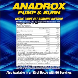 Foto 3 | Suplemento Maximum Human Performance Anadrox Pump & Burn - Venta Internacional