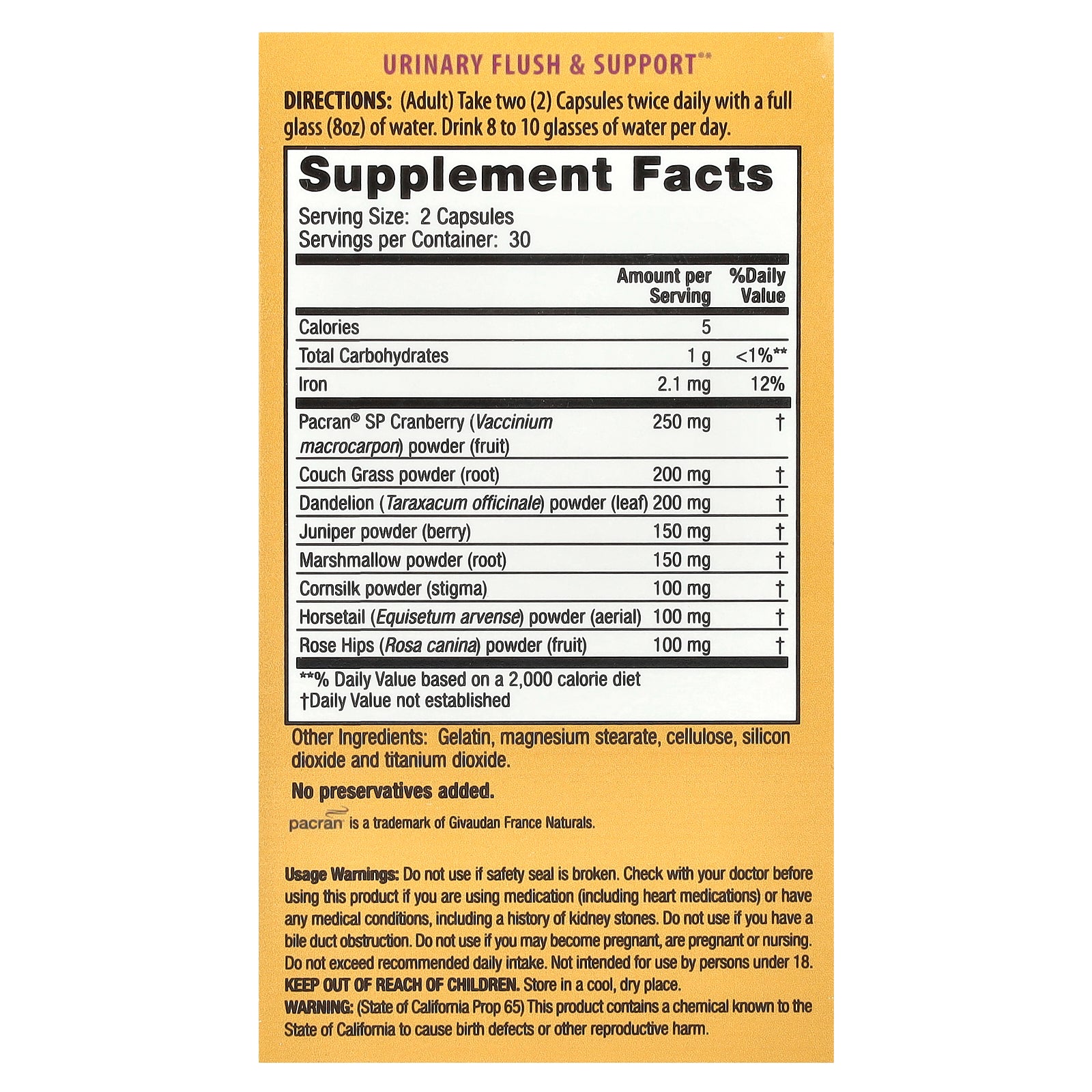 Foto 3 pulgar | Complementa Nature's Secret Urinary Flush & Support Con Arándanos - Venta Internacional.