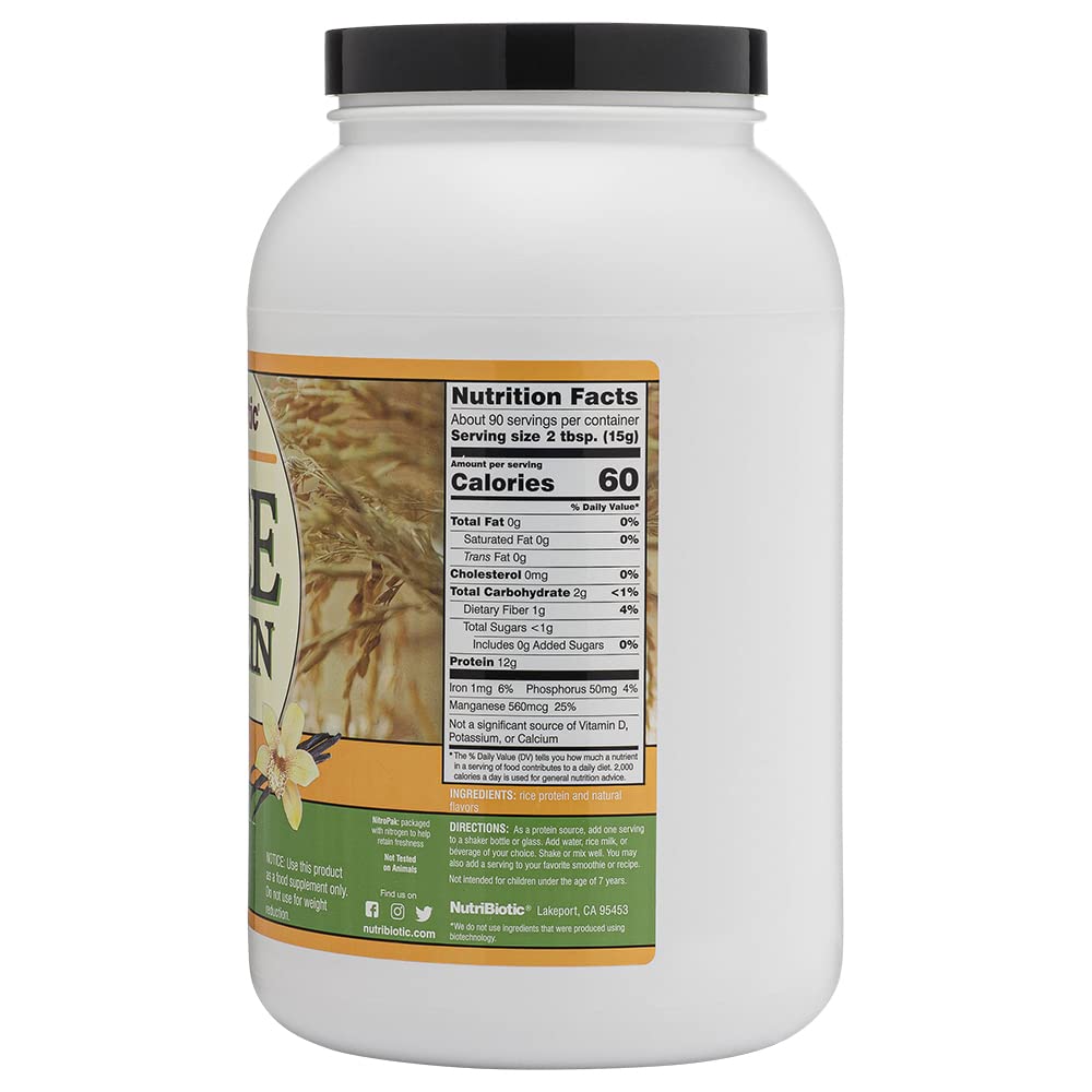 Foto 4 pulgar | Proteína En Polvo Nutribiotic, Arroz Con Vainilla, 1,36 Kg, Cetogénico Vegano - Venta Internacional.