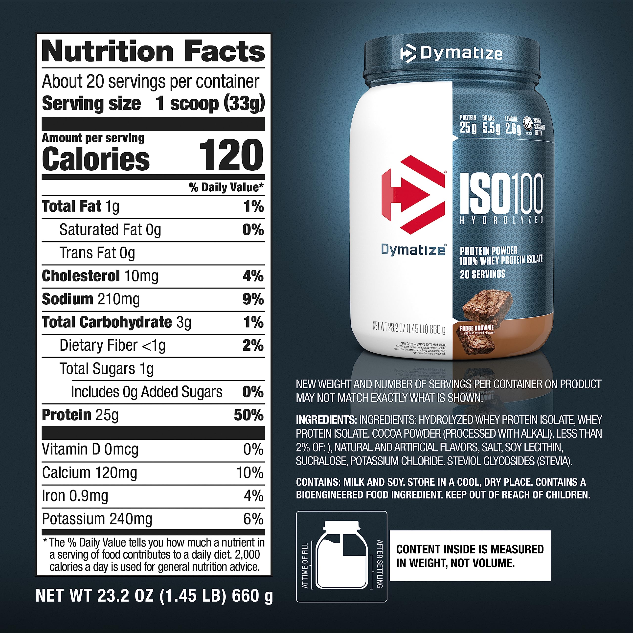 Foto 7 pulgar | Brownie De Chocolate Aislado De Suero Dymatize Iso100 Con Proteína En Polvo, 20 Unidades - Venta Internacional.